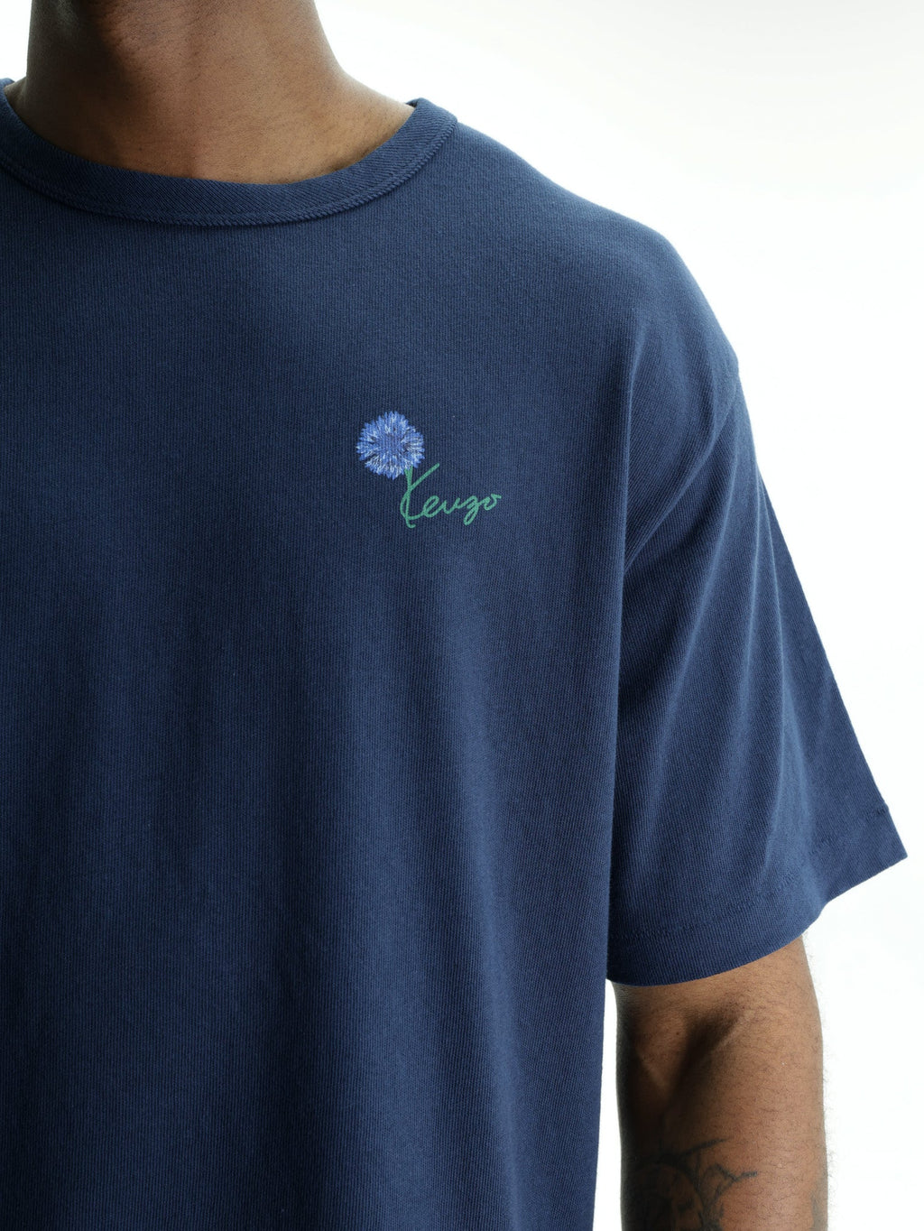 Kenzo T-Shirt Tulip Embroidery Blue/Black