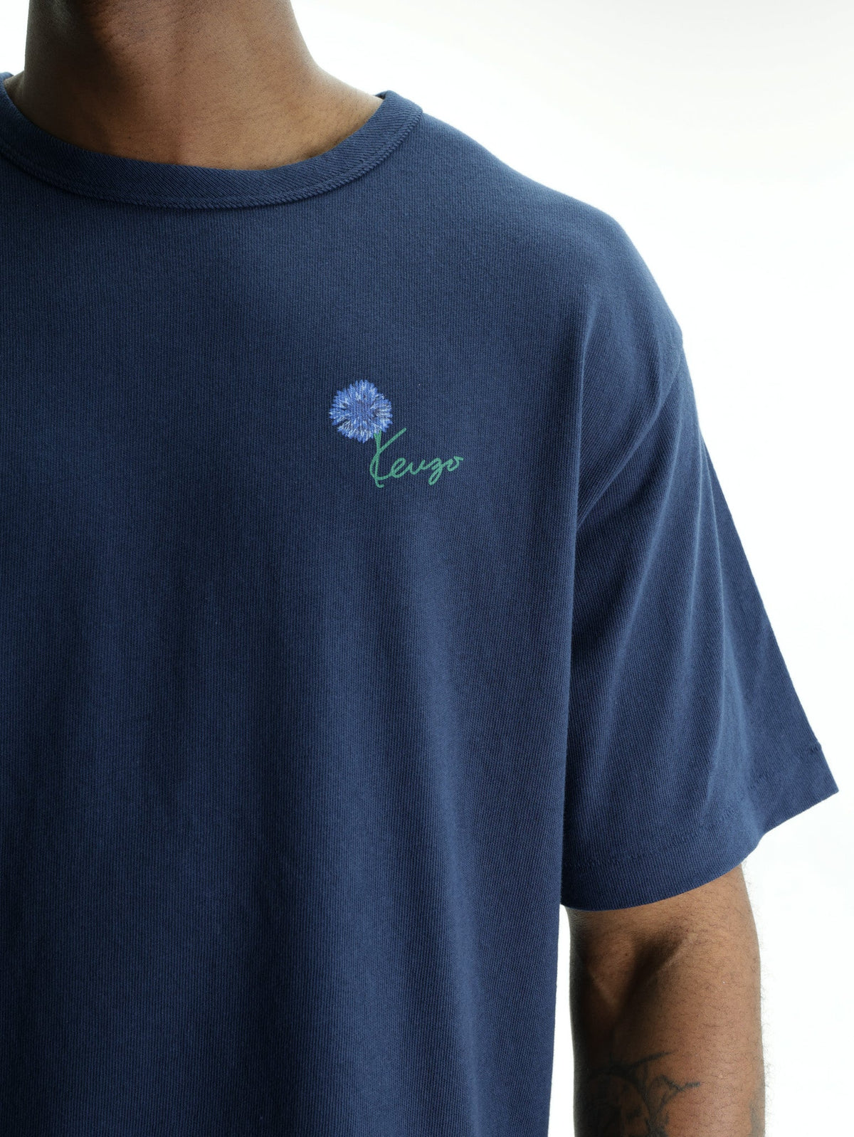 Kenzo T-Shirt Tulip Embroidery Blue/Black