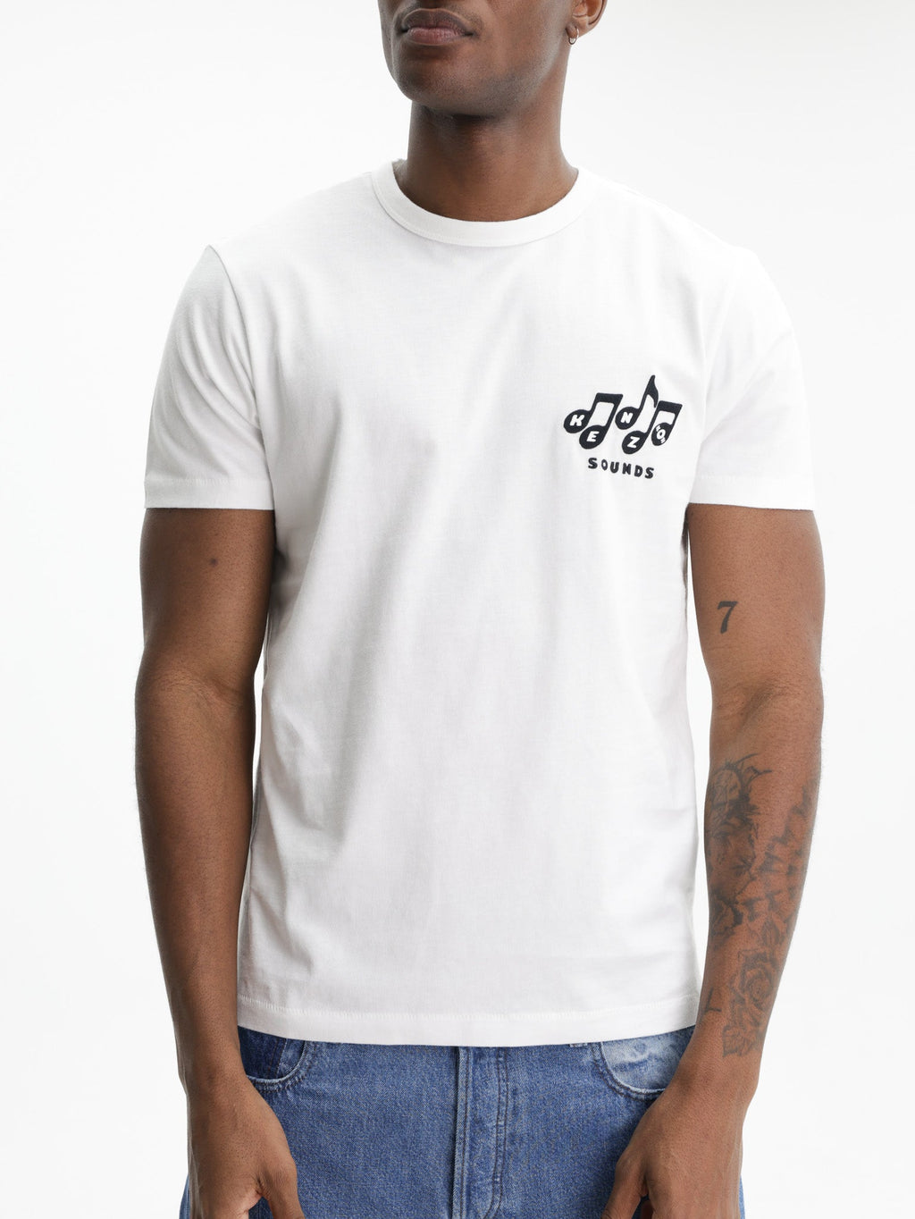 Kenzo T-Shirt Sounds Embroidered  Off White