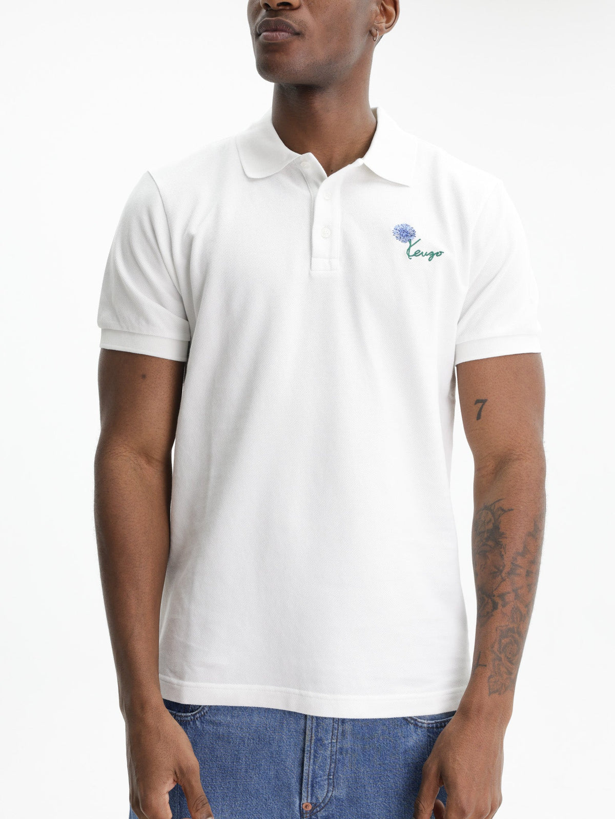 Kenzo T-Shirt Tulip Embroidery Off White