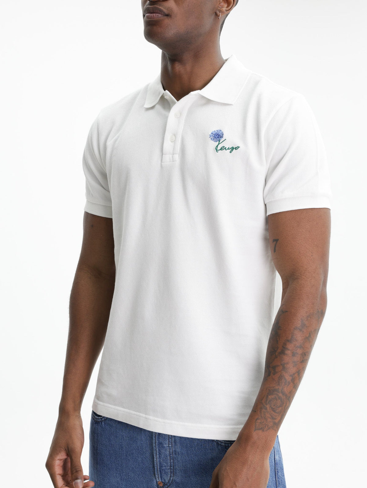 Kenzo T-Shirt Tulip Embroidery Off White