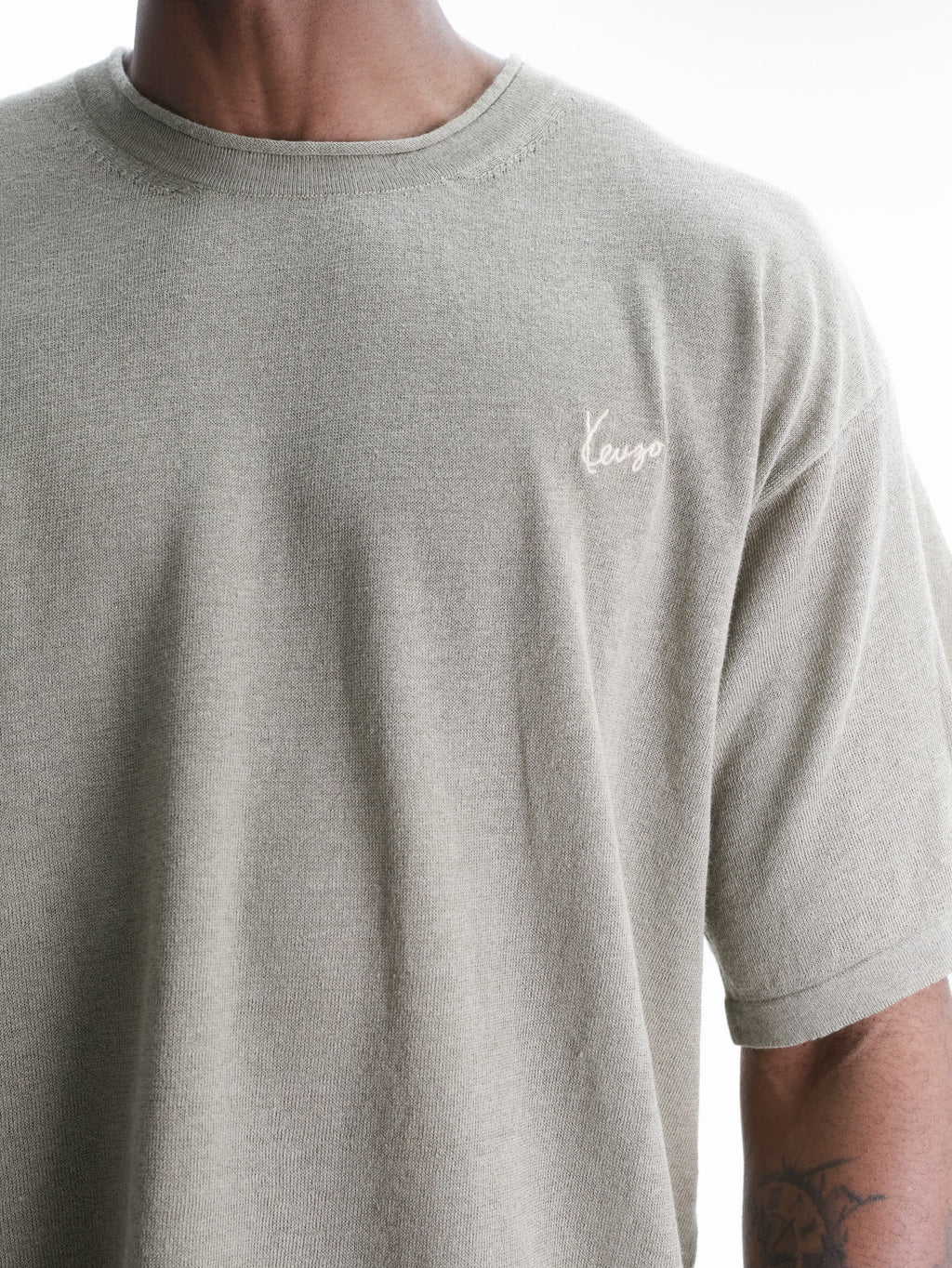 Kenzo T-Shirt Signature Embroidery Khaki
