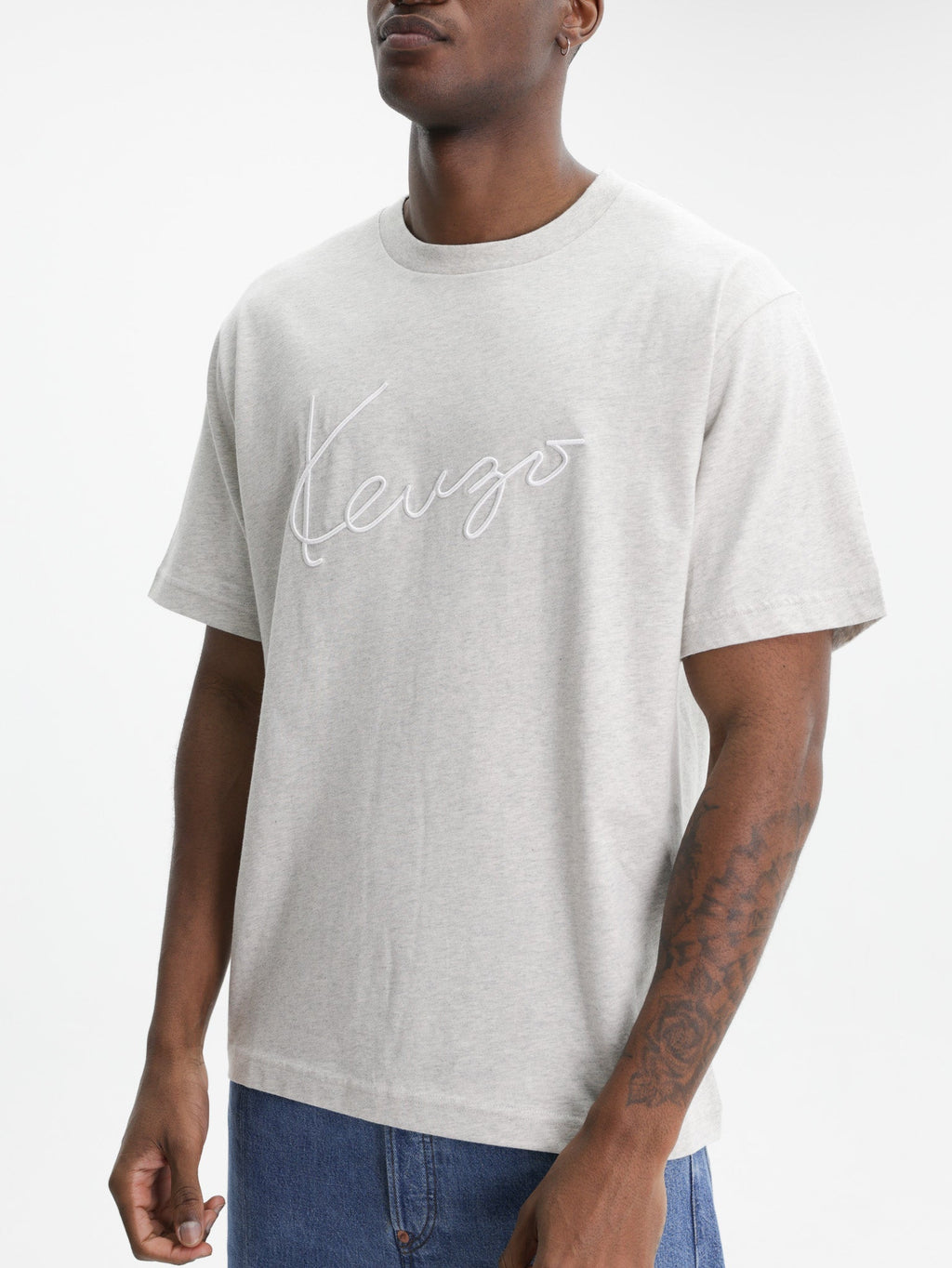 Kenzo T-Shirt Signature Embroidery Grey
