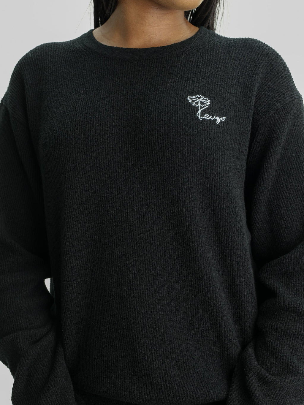 Kenzo Sweater White Logo Print Black