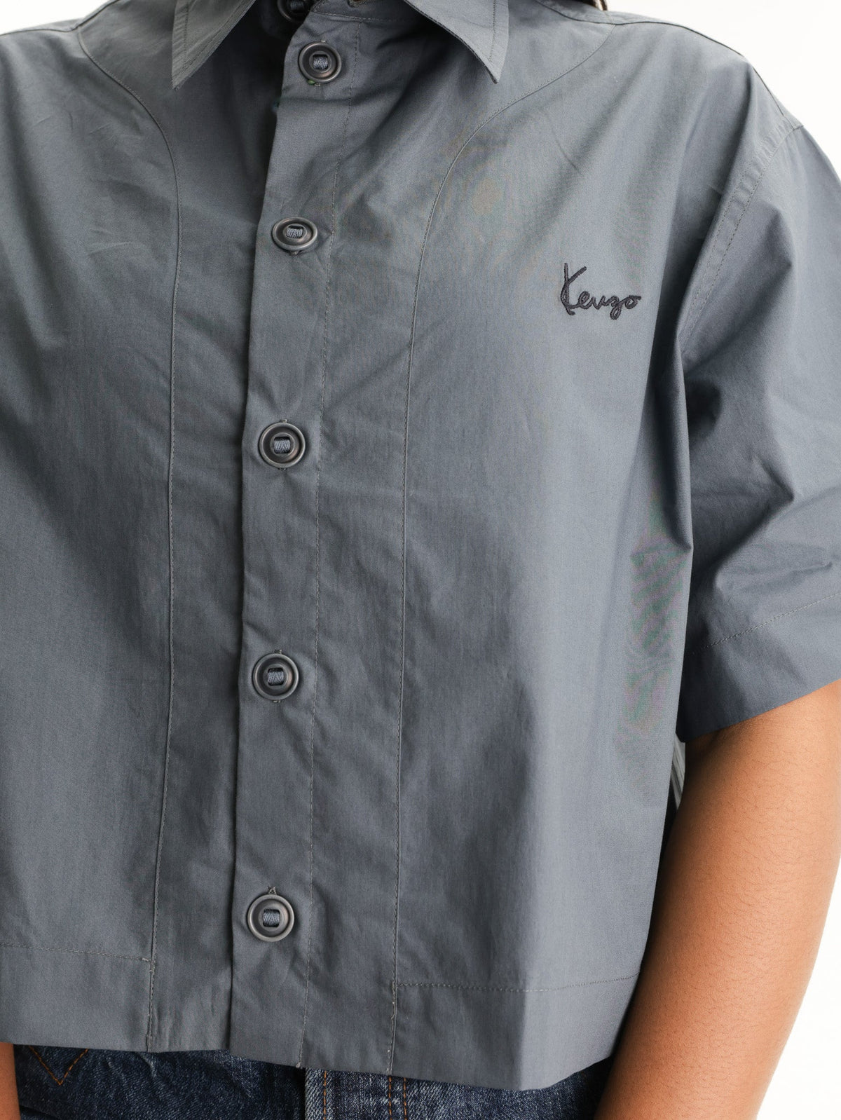 Kenzo Shirt Signature Poplin Blue