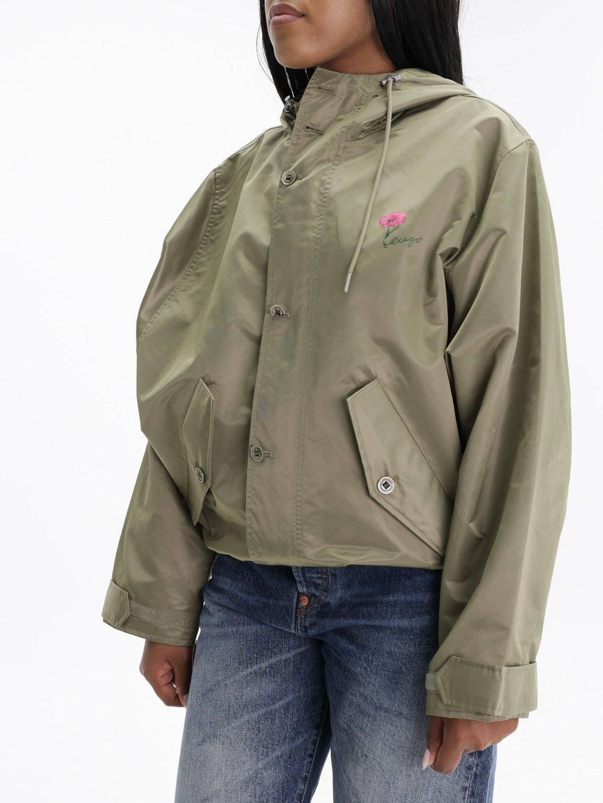 Kenzo Jacket Windbreaker Hooded Khaki