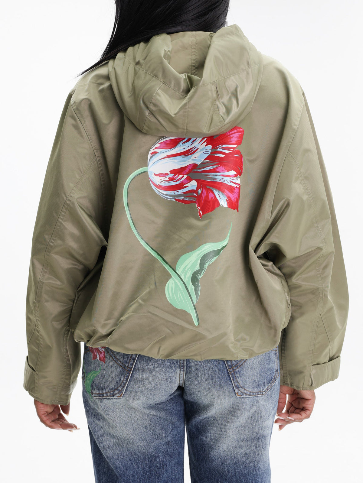 Kenzo Jacket Windbreaker Hooded Khaki