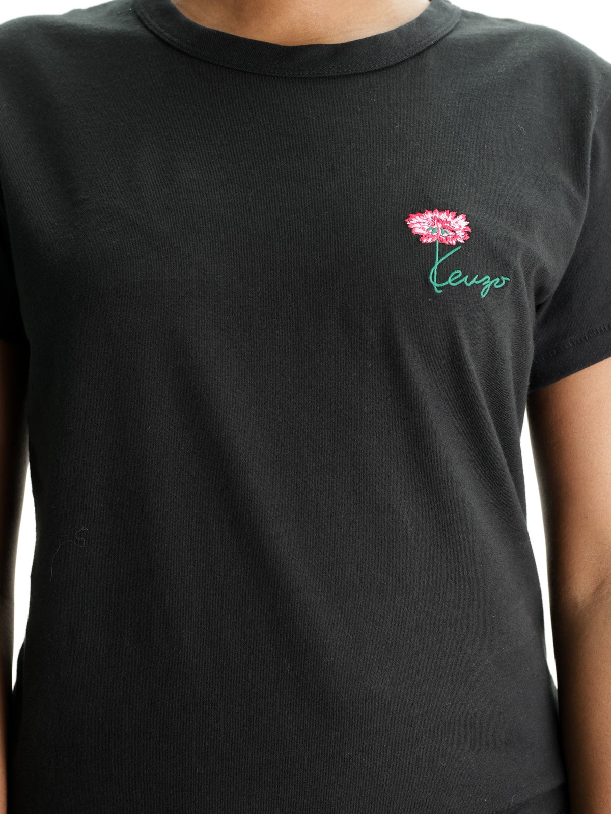 Kenzo T-Shirt Tulip Emroidered Black