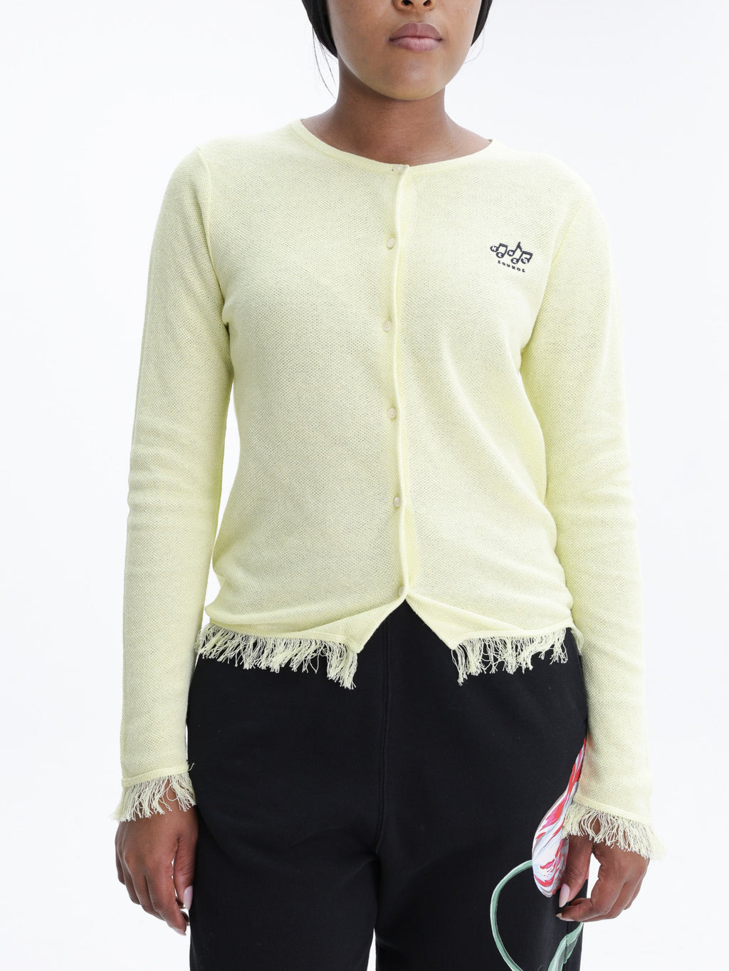Kenzo Cardigan Loose Threads End Yellow