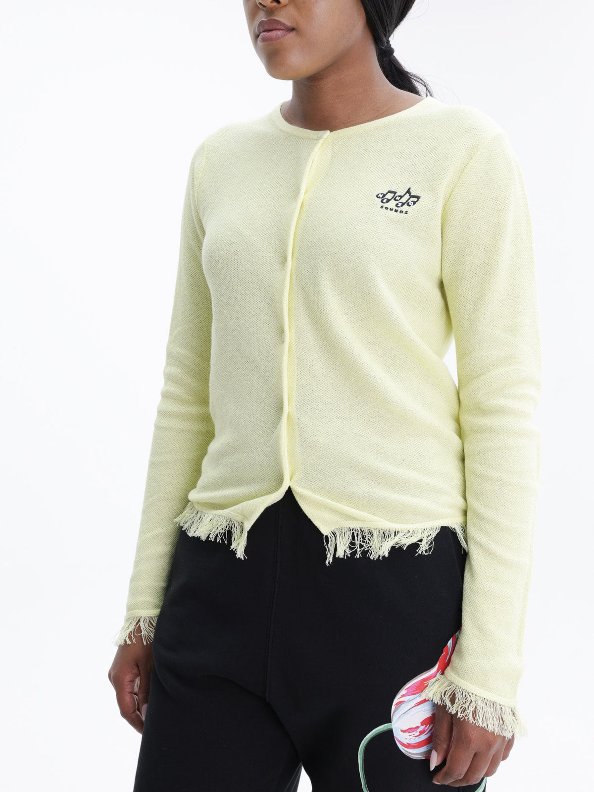 Kenzo Cardigan Loose Threads End Yellow