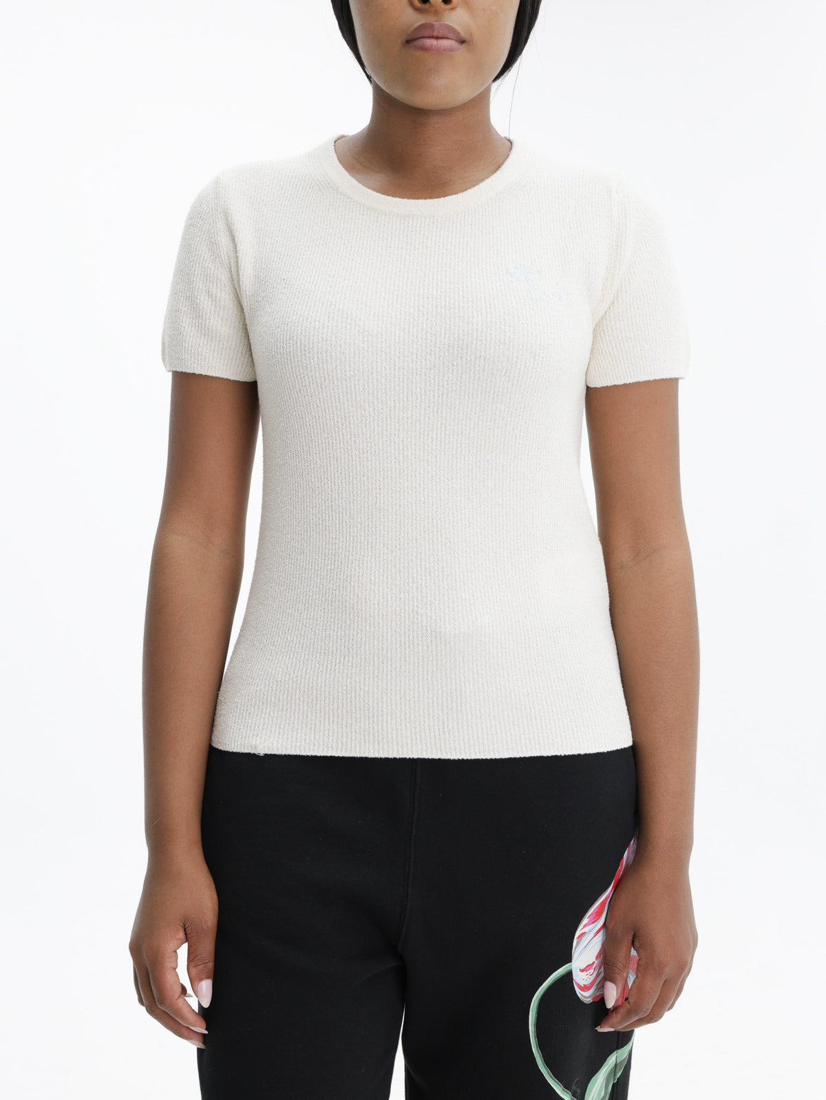 Kenzo T-Shirt Tulip Emroidered Cream