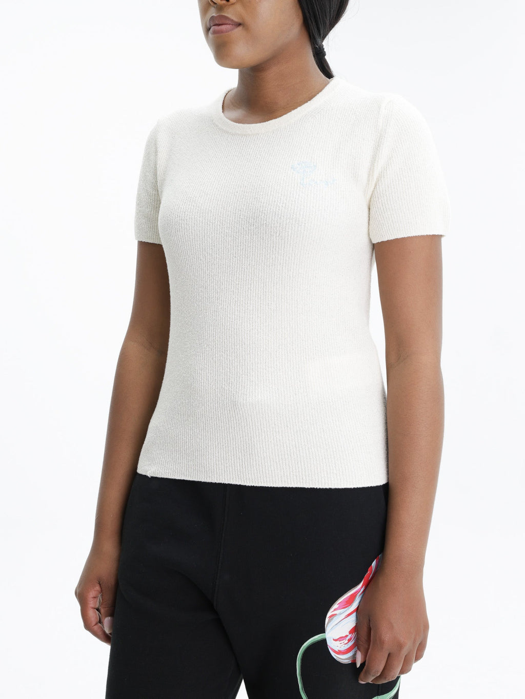 Kenzo T-Shirt Tulip Emroidered Cream