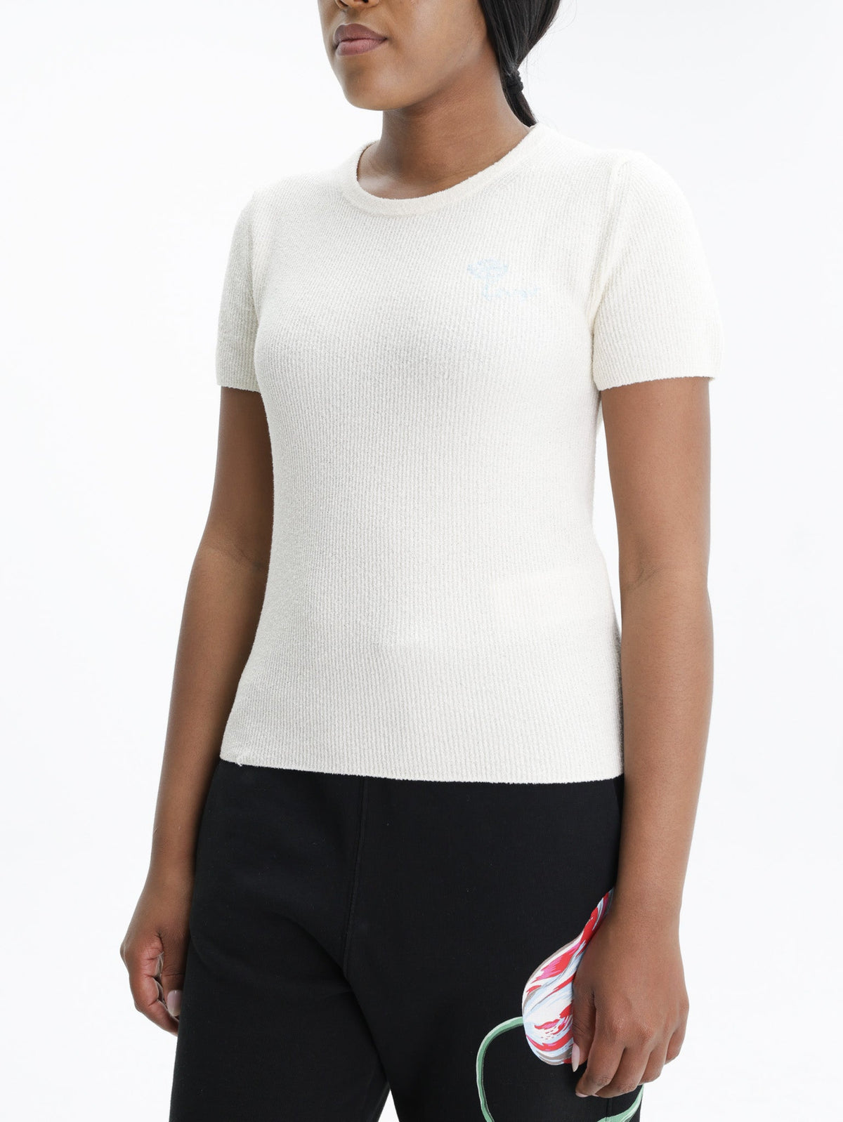 Kenzo T-Shirt Tulip Emroidered Cream