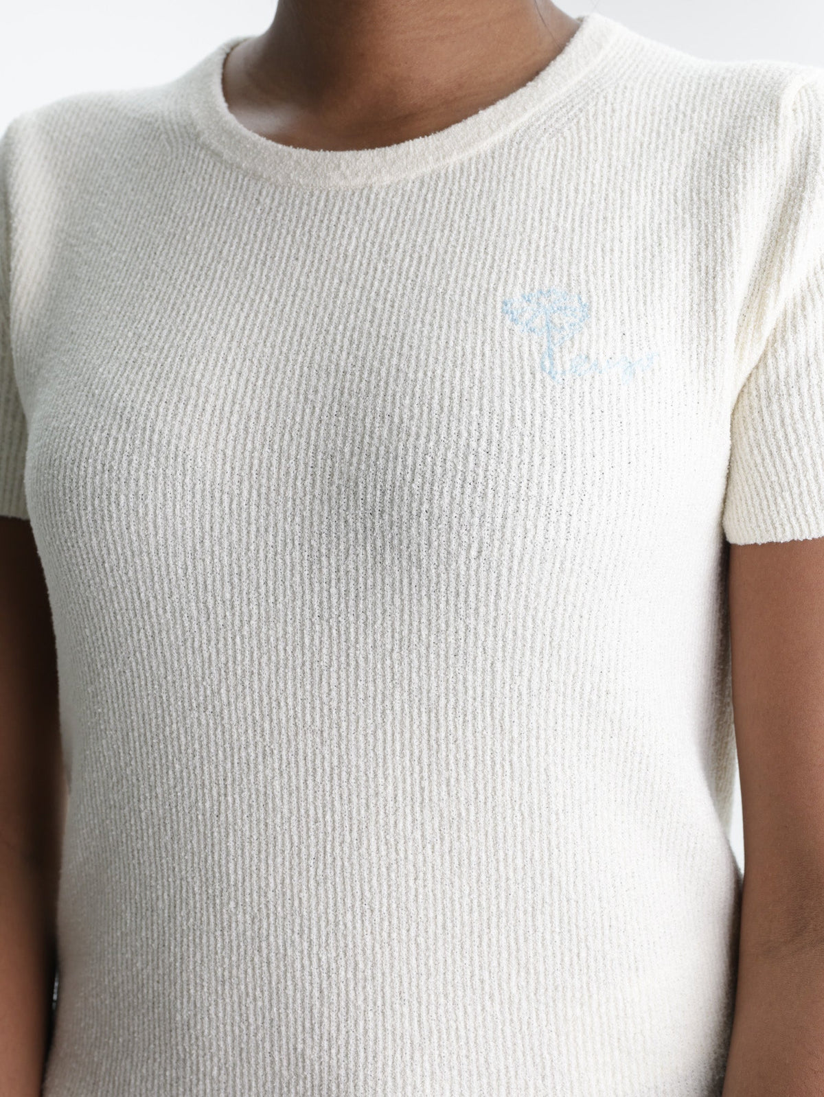 Kenzo T-Shirt Tulip Emroidered Cream