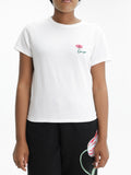 Kenzo T-Shirt Tulip Emroidered Off White