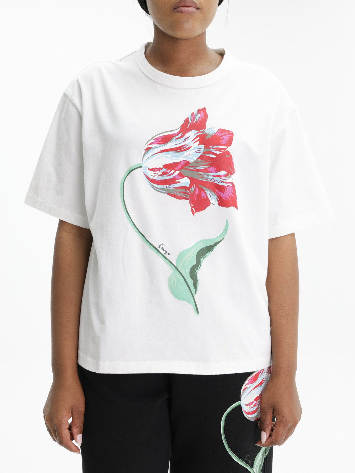 Kenzo T-Shirt Tulip Print Off White