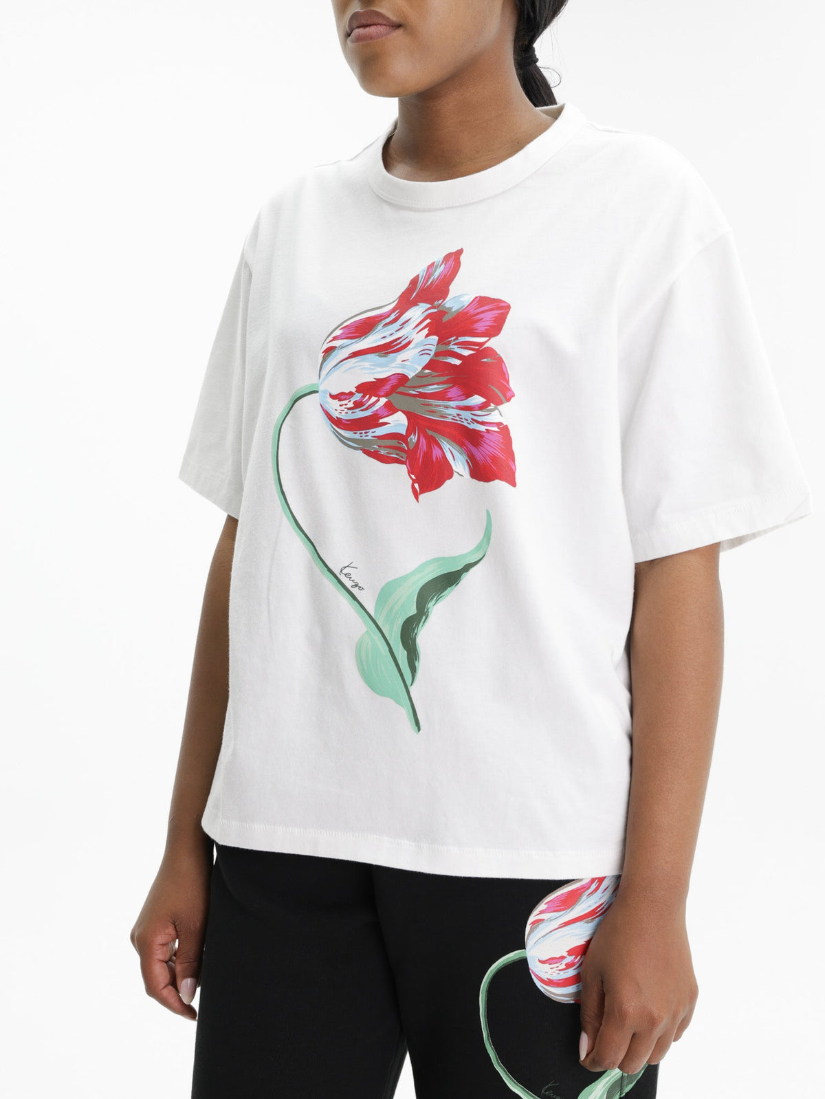 Kenzo T-Shirt Tulip Print Off White