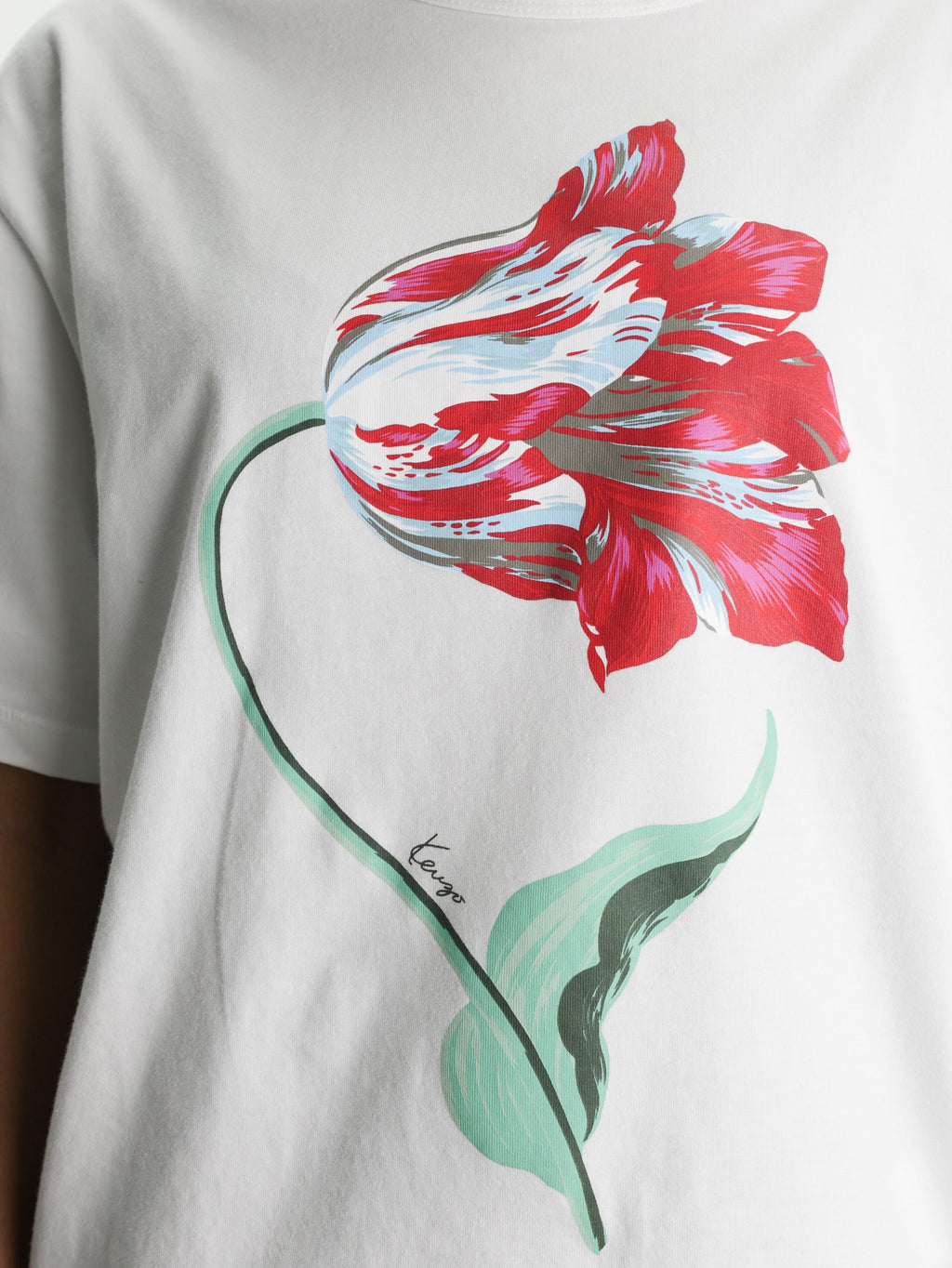 Kenzo T-Shirt Tulip Print Off White