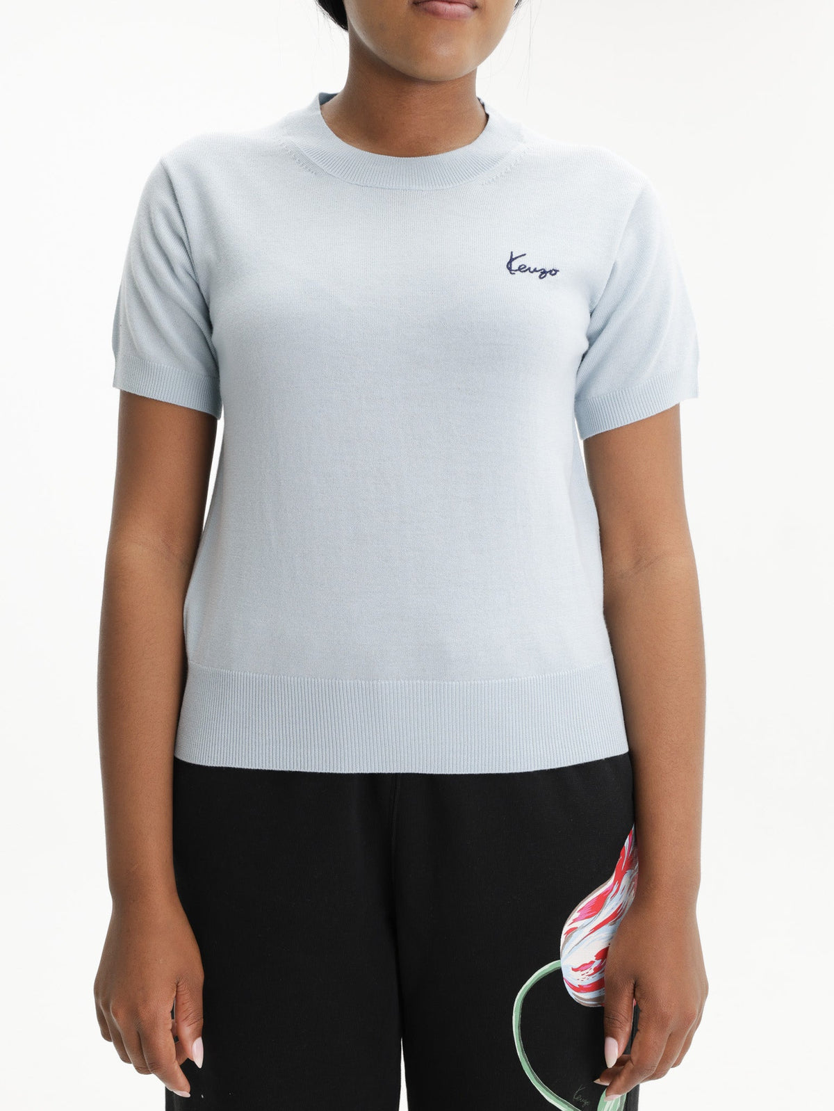 Kenzo T-Shirt Knitted Wool  Sky Blue