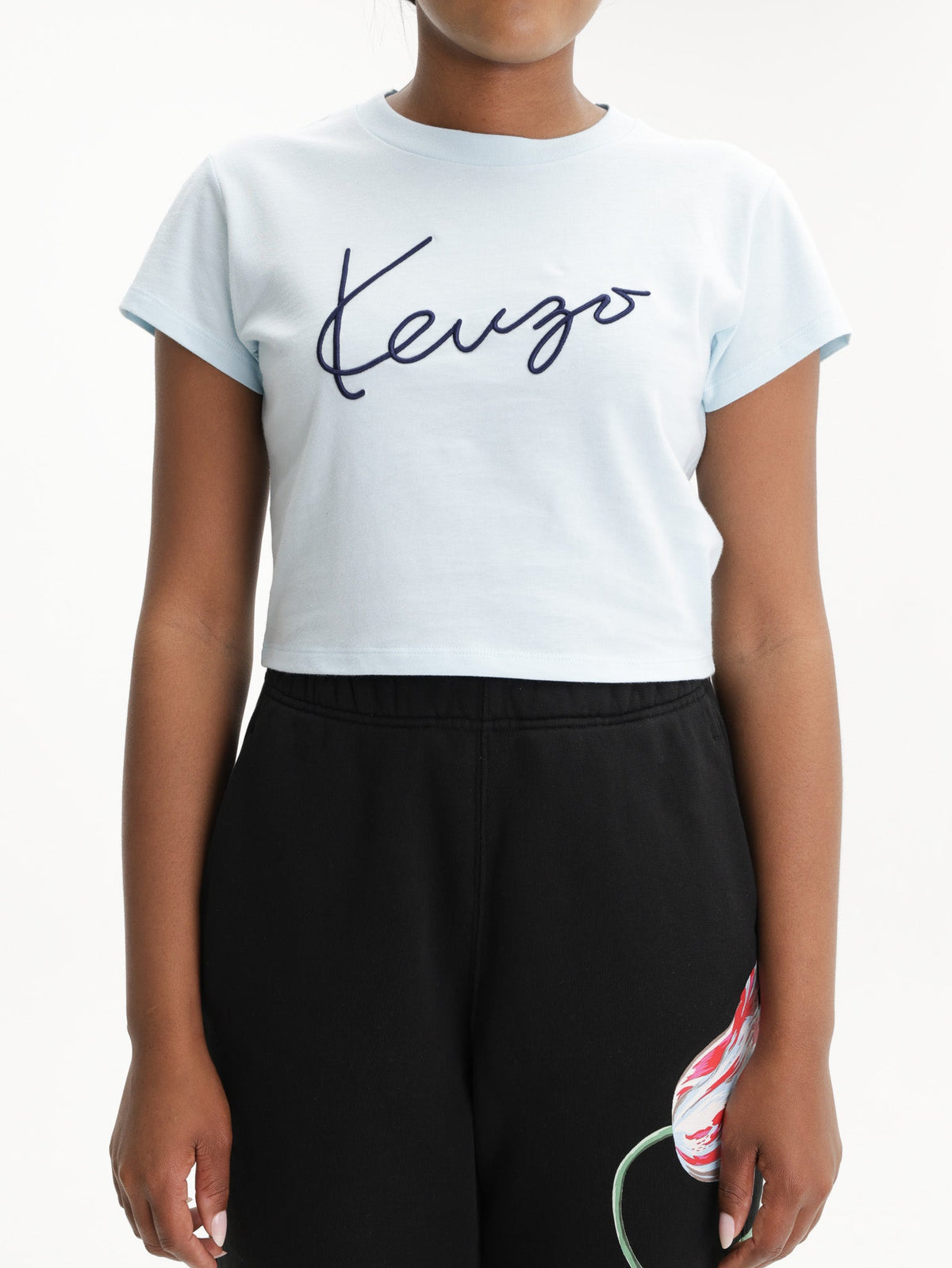 Kenzo T-Shirt Signature Emb Light Blue