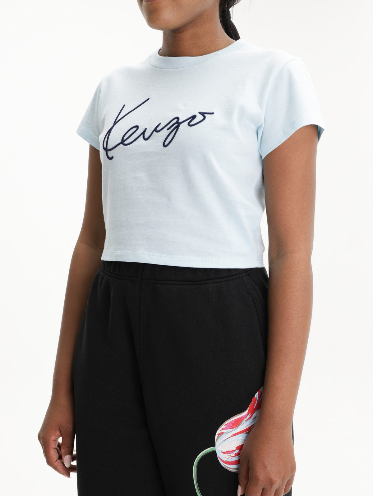 Kenzo T-Shirt Signature Emb Light Blue