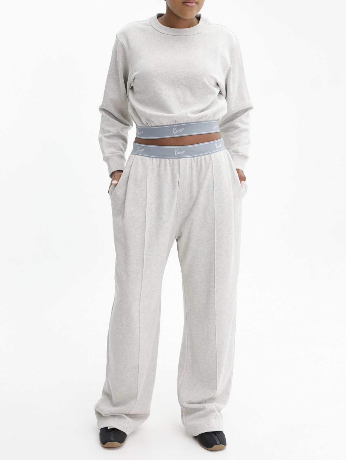 Kenzo Pants Blue Waist Band Grey