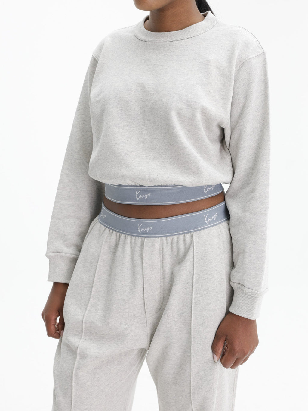 Kenzo Sweater Blue Signature Band Medium Wash