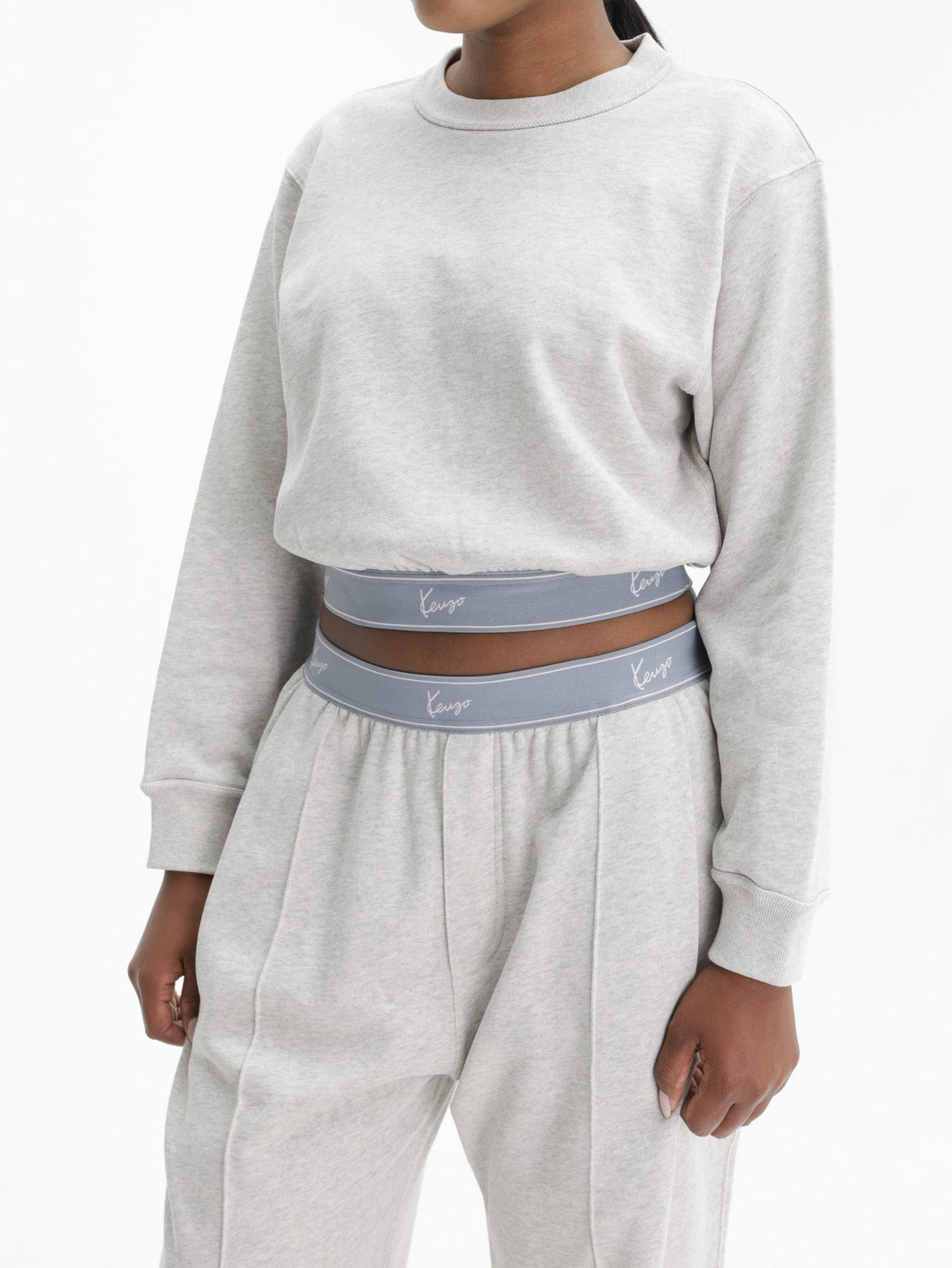 Kenzo Sweater Blue Signature Band Medium Wash