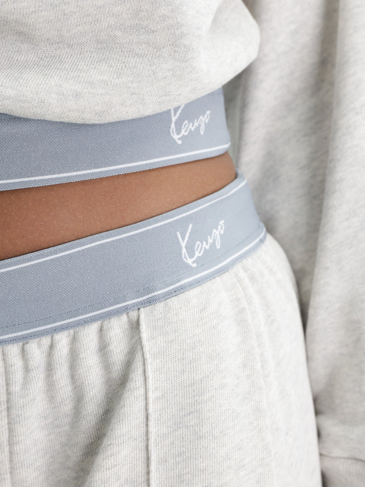 Kenzo Sweater Blue Signature Band Medium Wash