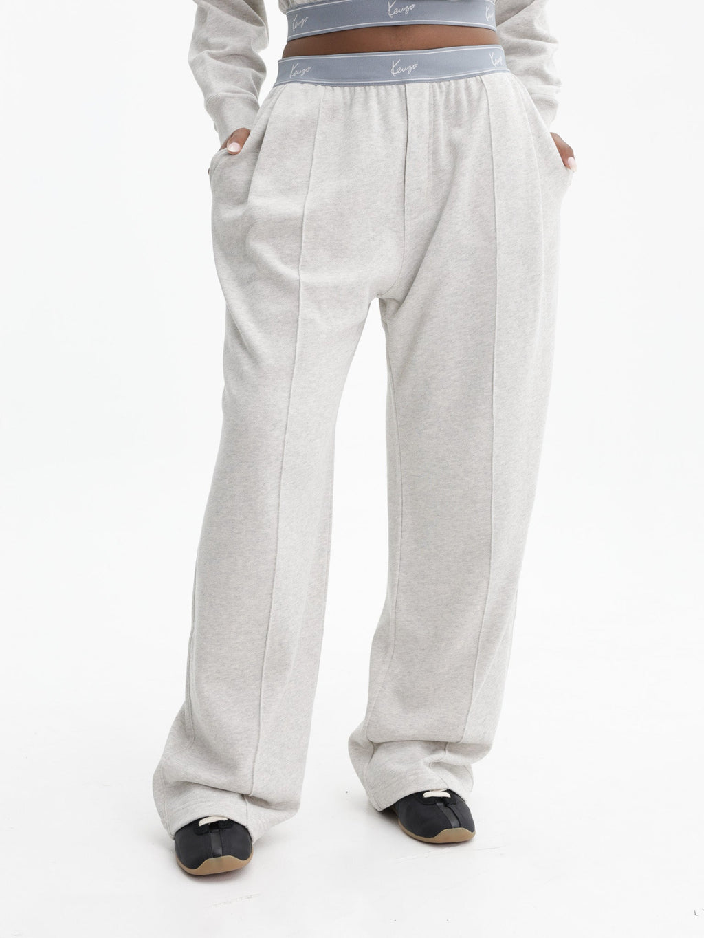 Kenzo Pants Blue Waist Band Grey