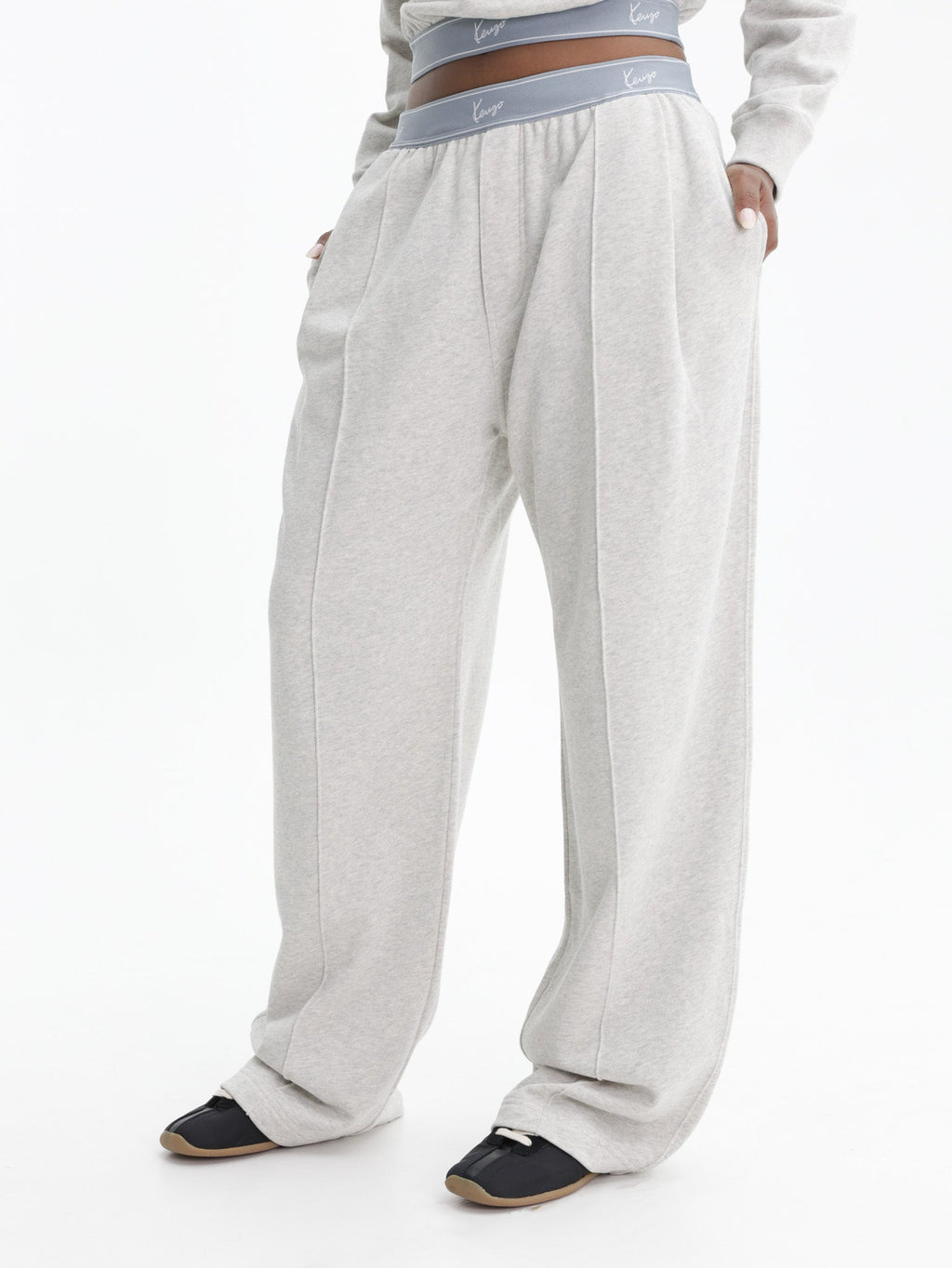 Kenzo Pants Blue Waist Band Grey