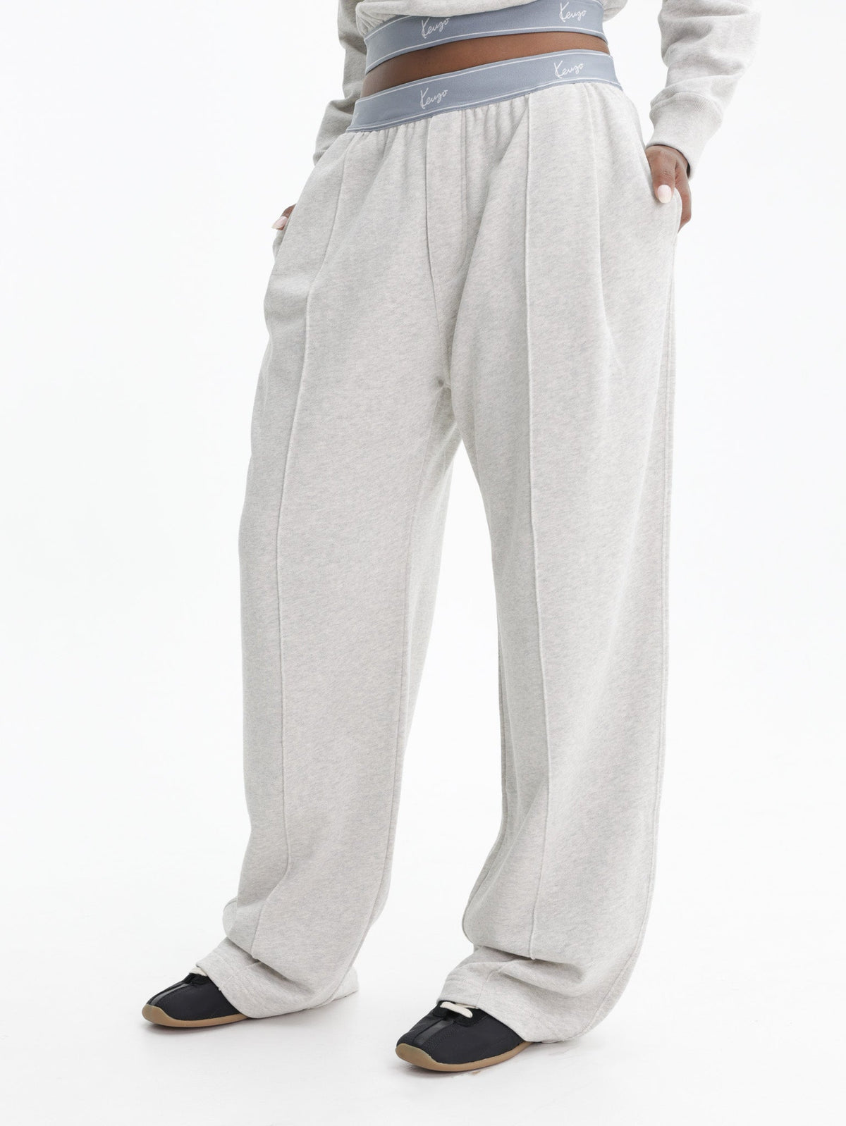 Kenzo Pants Blue Waist Band Grey
