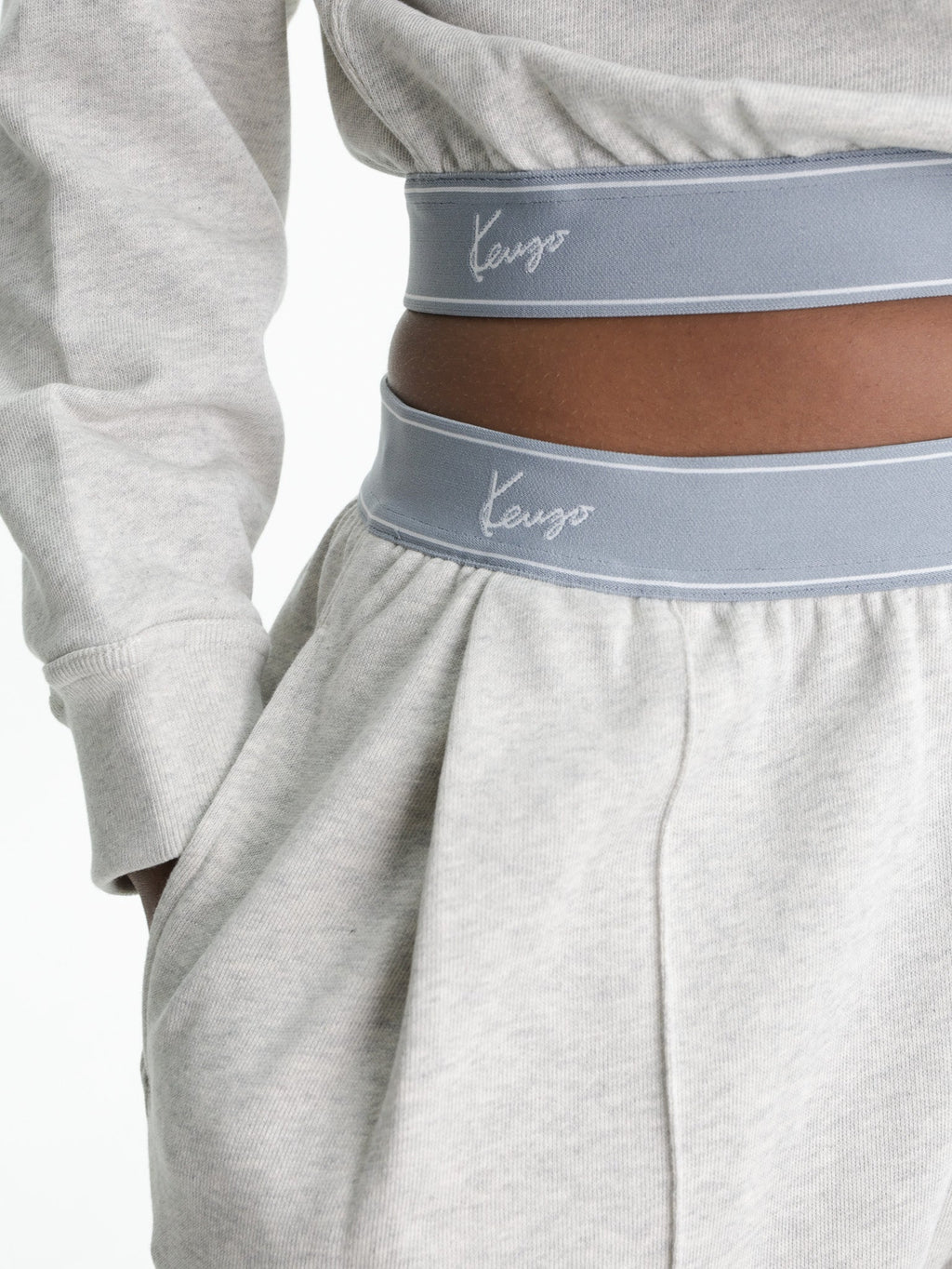 Kenzo Pants Blue Waist Band Grey