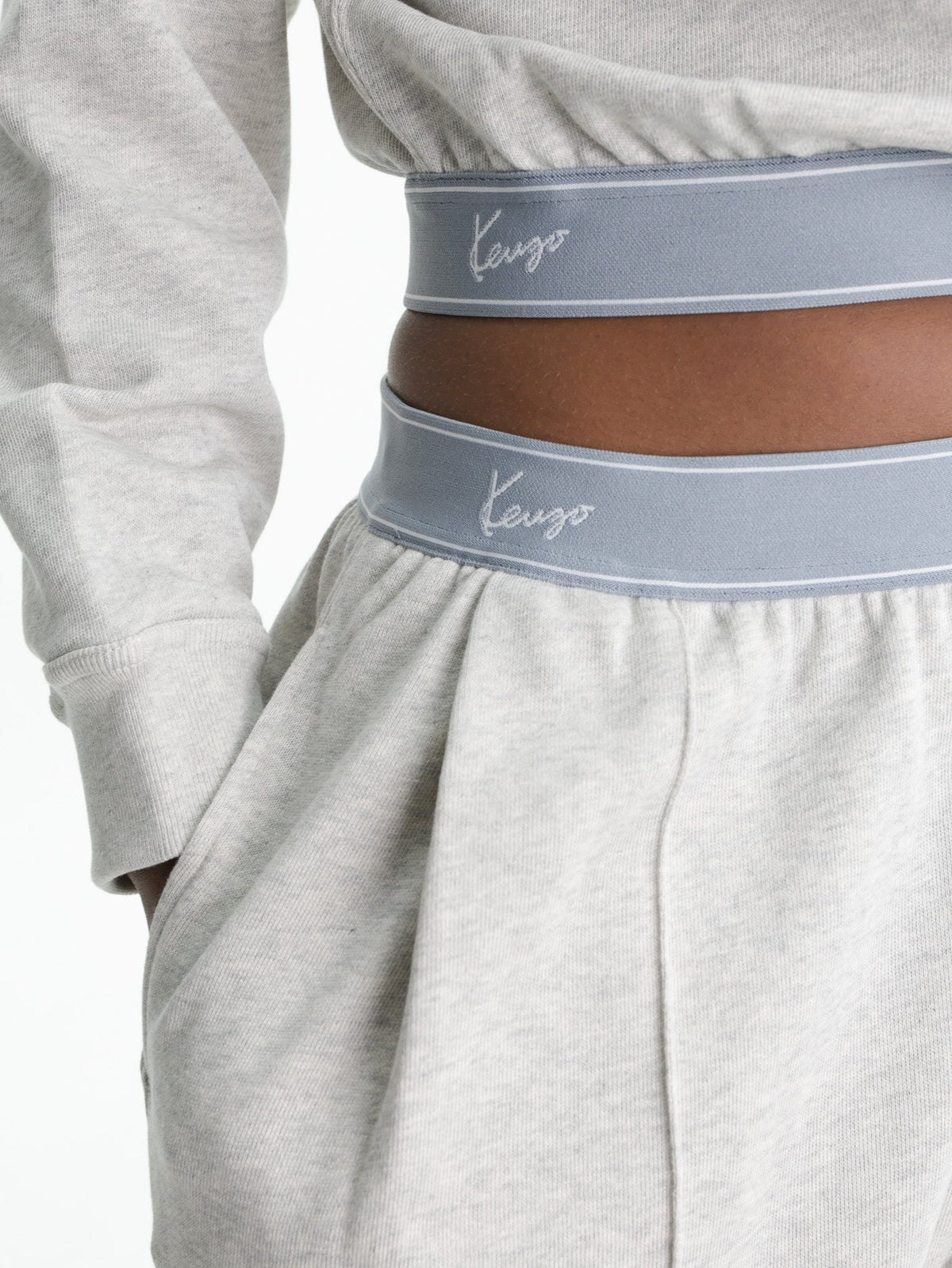 Kenzo Pants Blue Waist Band Grey