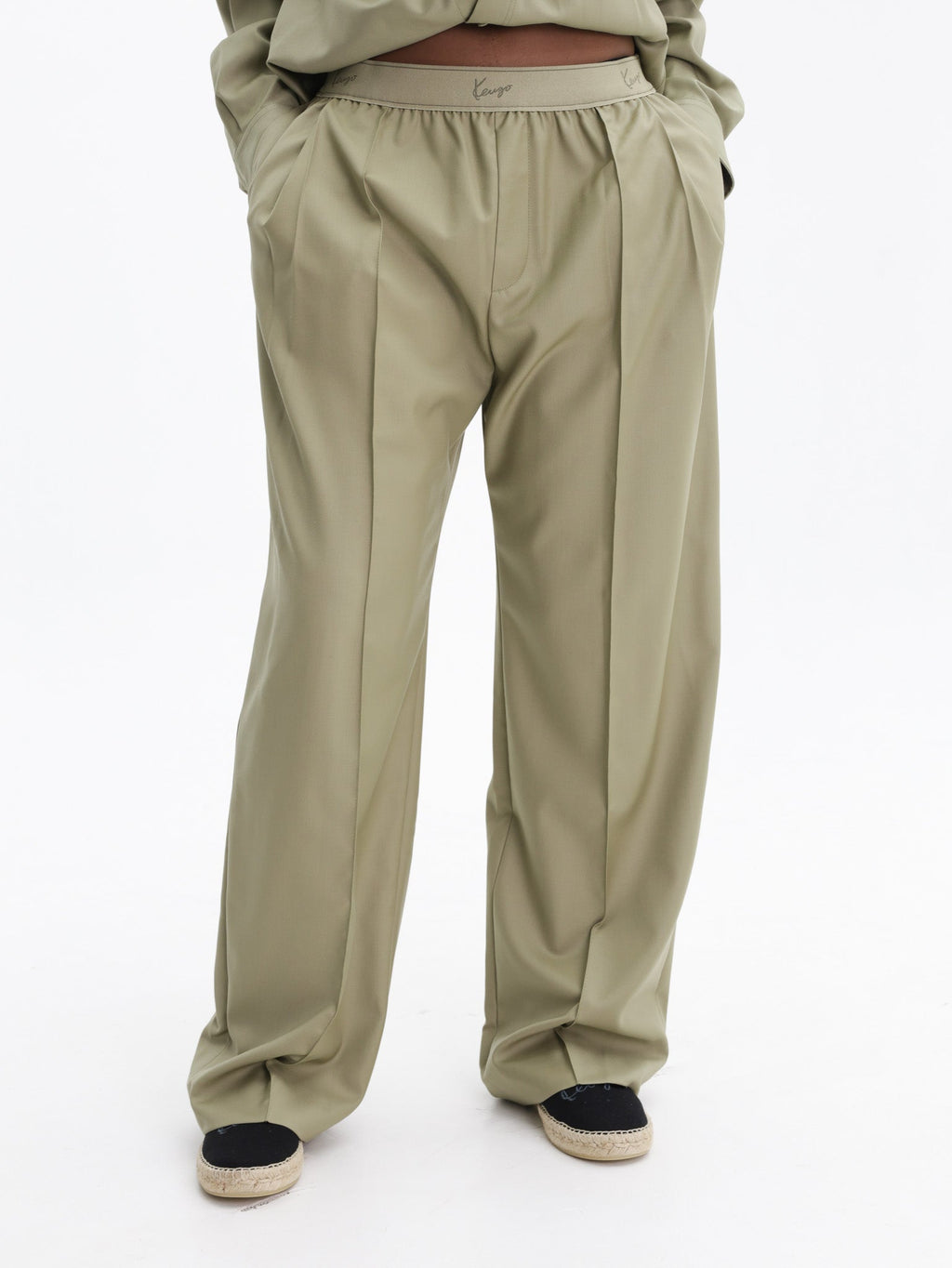 Kenzo Pants Loose Fit Khaki