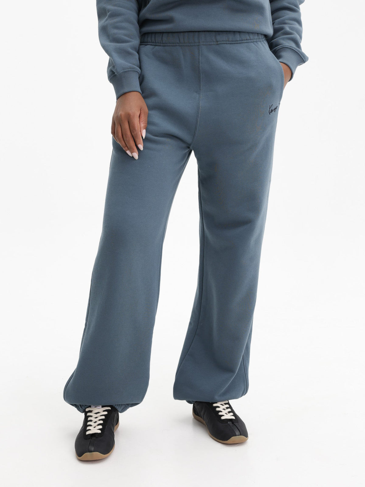 Kenzo Jogger Cuffed Logo Pants Blue