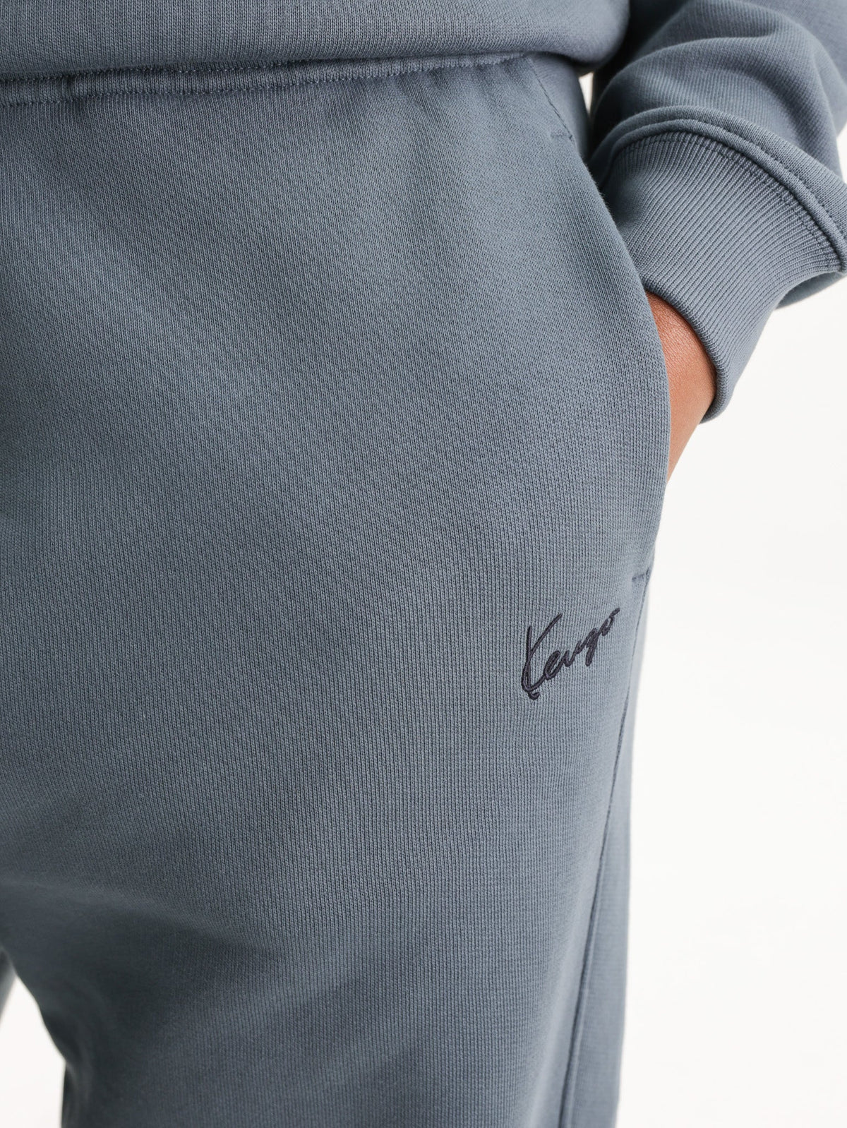Kenzo Jogger Cuffed Logo Pants Blue