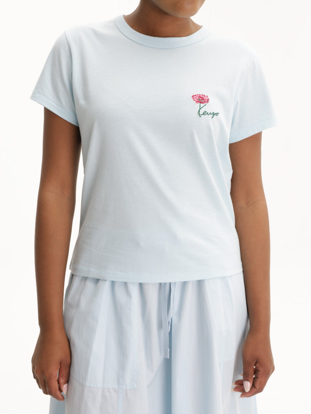 Kenzo T-Shirt Tulip Emroidered Light Blue