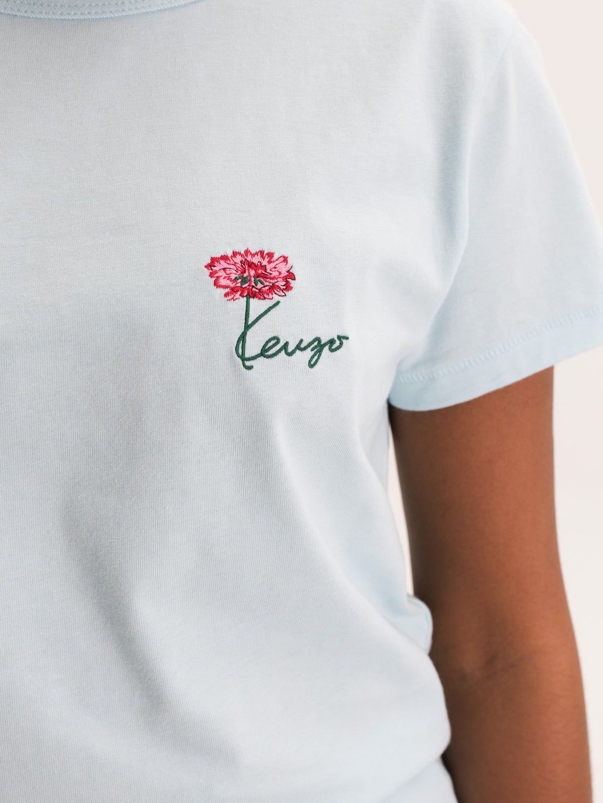 Kenzo T-Shirt Tulip Emroidered Light Blue