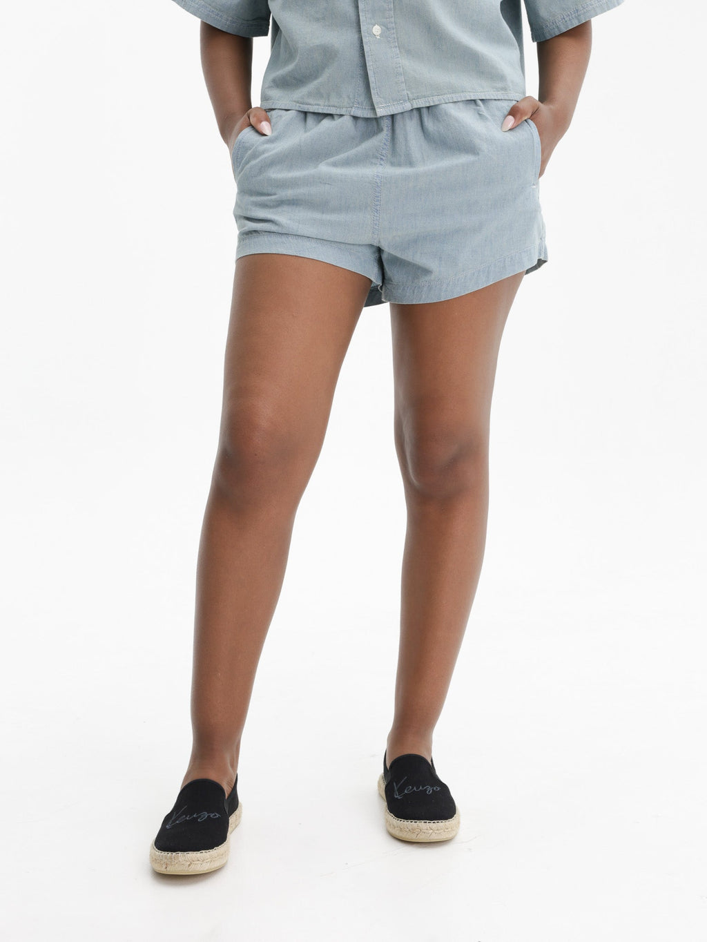 Kenzo Bermuda Dirty Biue Denim Stone Black