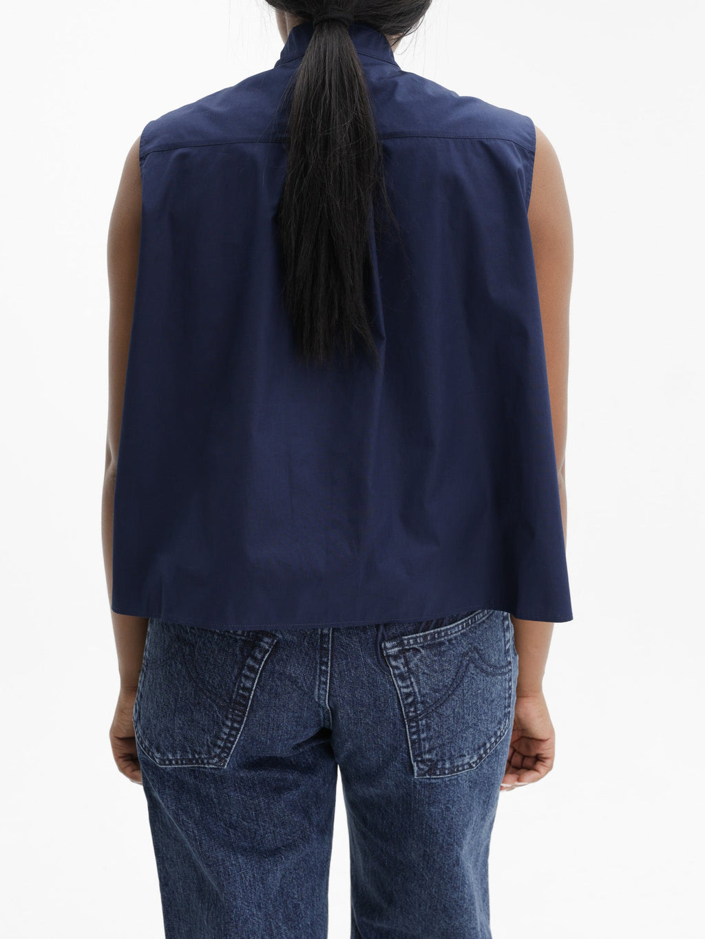 Kenzo Top Frill Sleeveless Midnight Blue