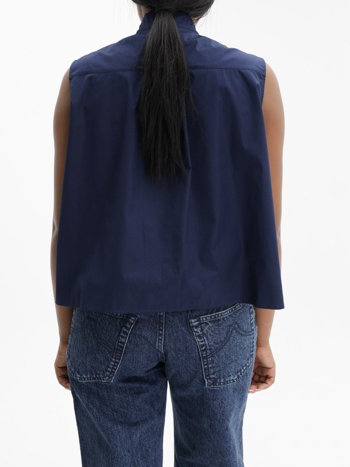 Kenzo Top Frill Sleeveless Midnight Blue