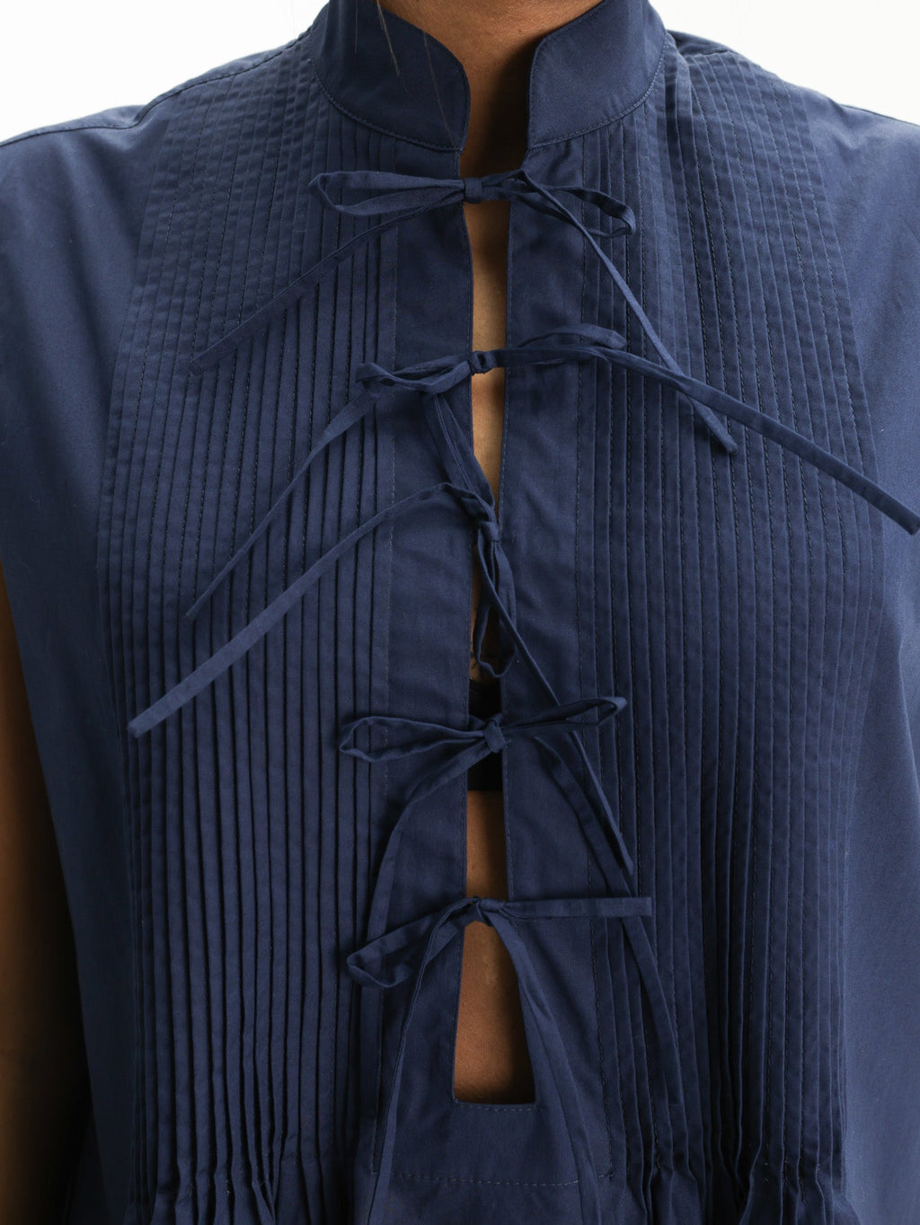 Kenzo Top Frill Sleeveless Midnight Blue