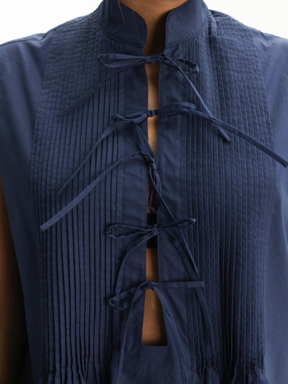 Kenzo Top Frill Sleeveless Midnight Blue