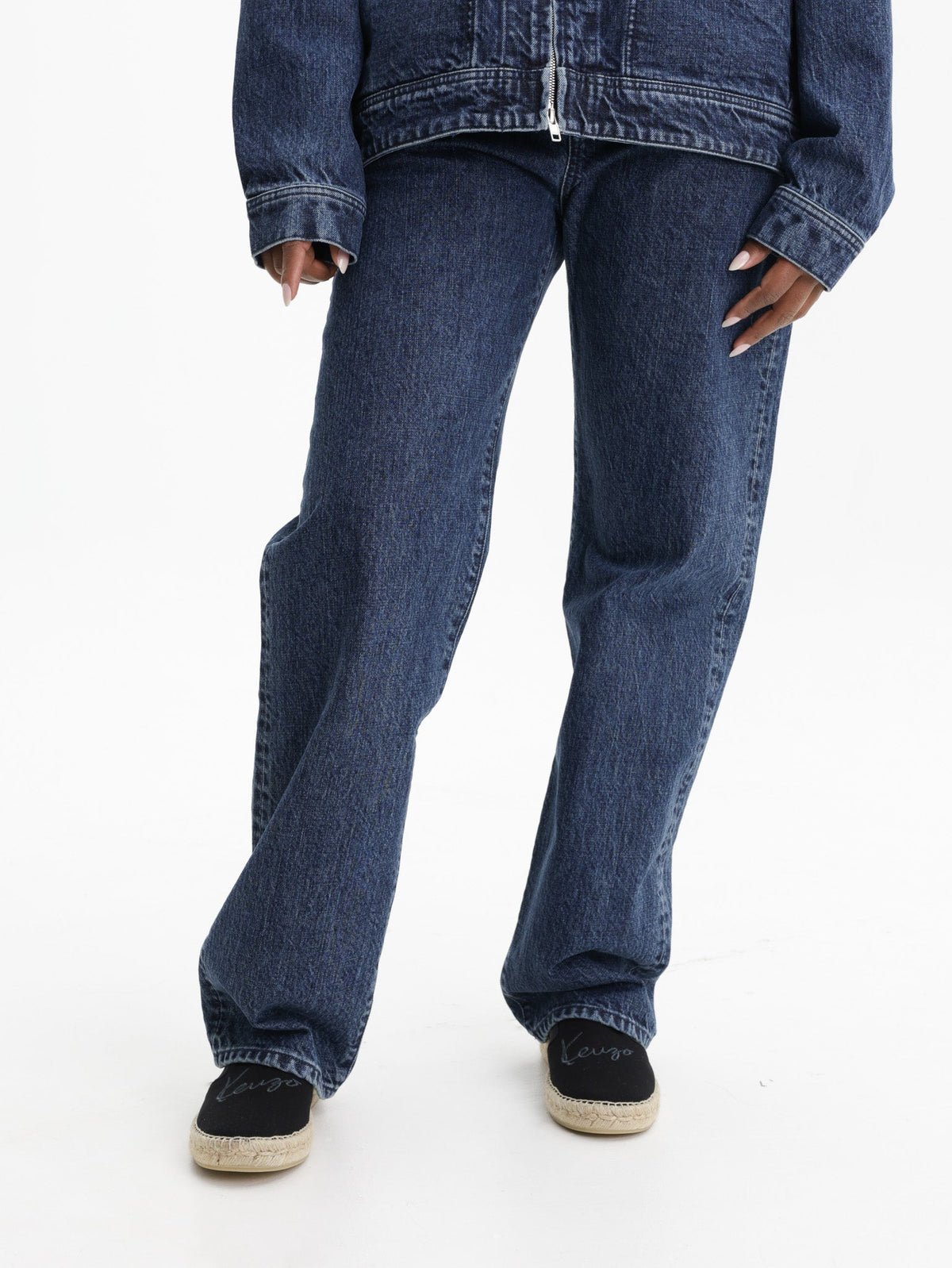 Kenzo Pants Blue Denim Medium Stone