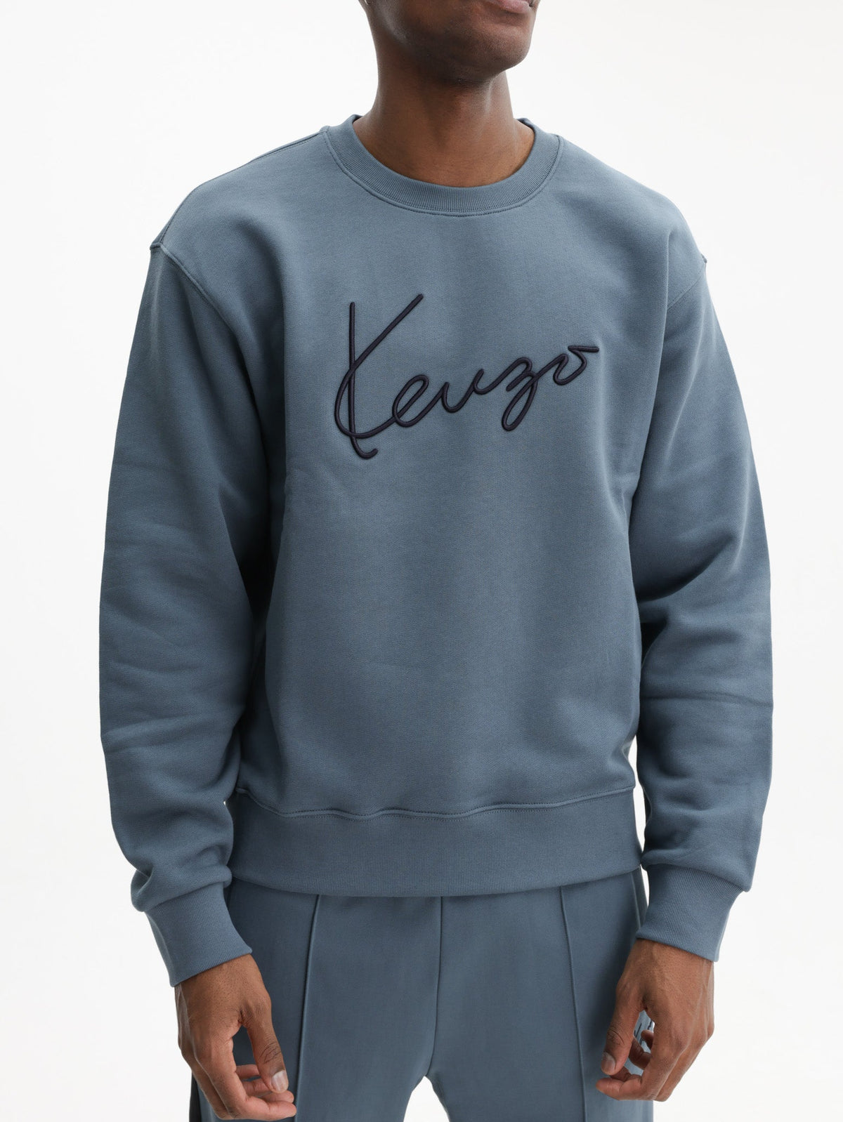 Kenzo Sweater Signature Embroidery Blue