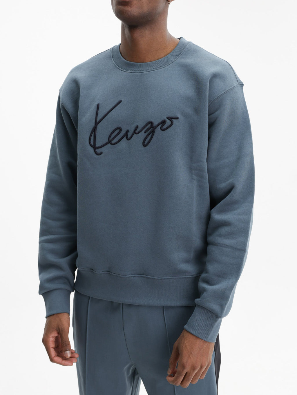Kenzo Sweater Signature Embroidery Blue