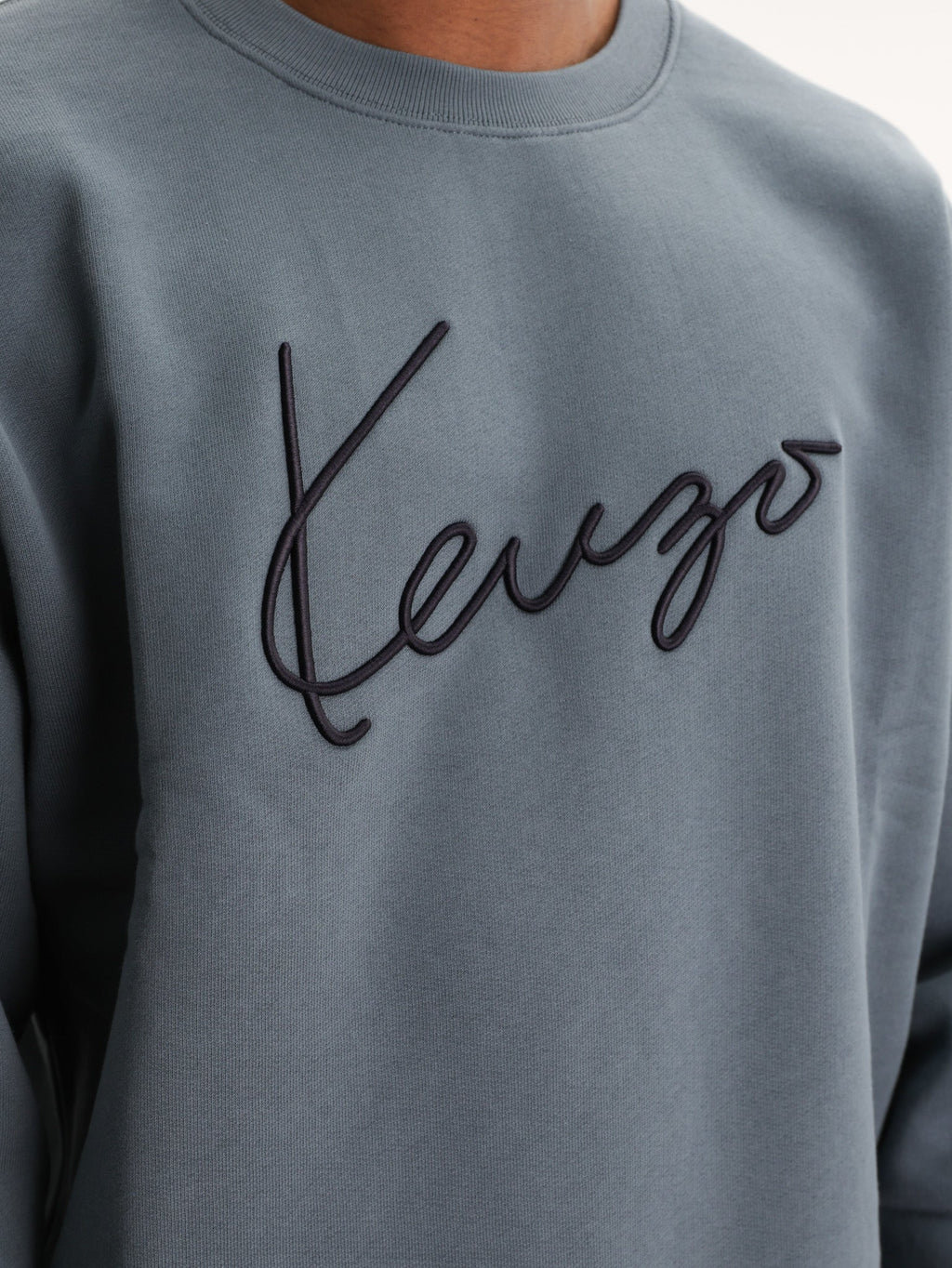 Kenzo Sweater Signature Embroidery Blue