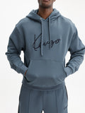 Kenzo Hoodie Signature Embroid Blue