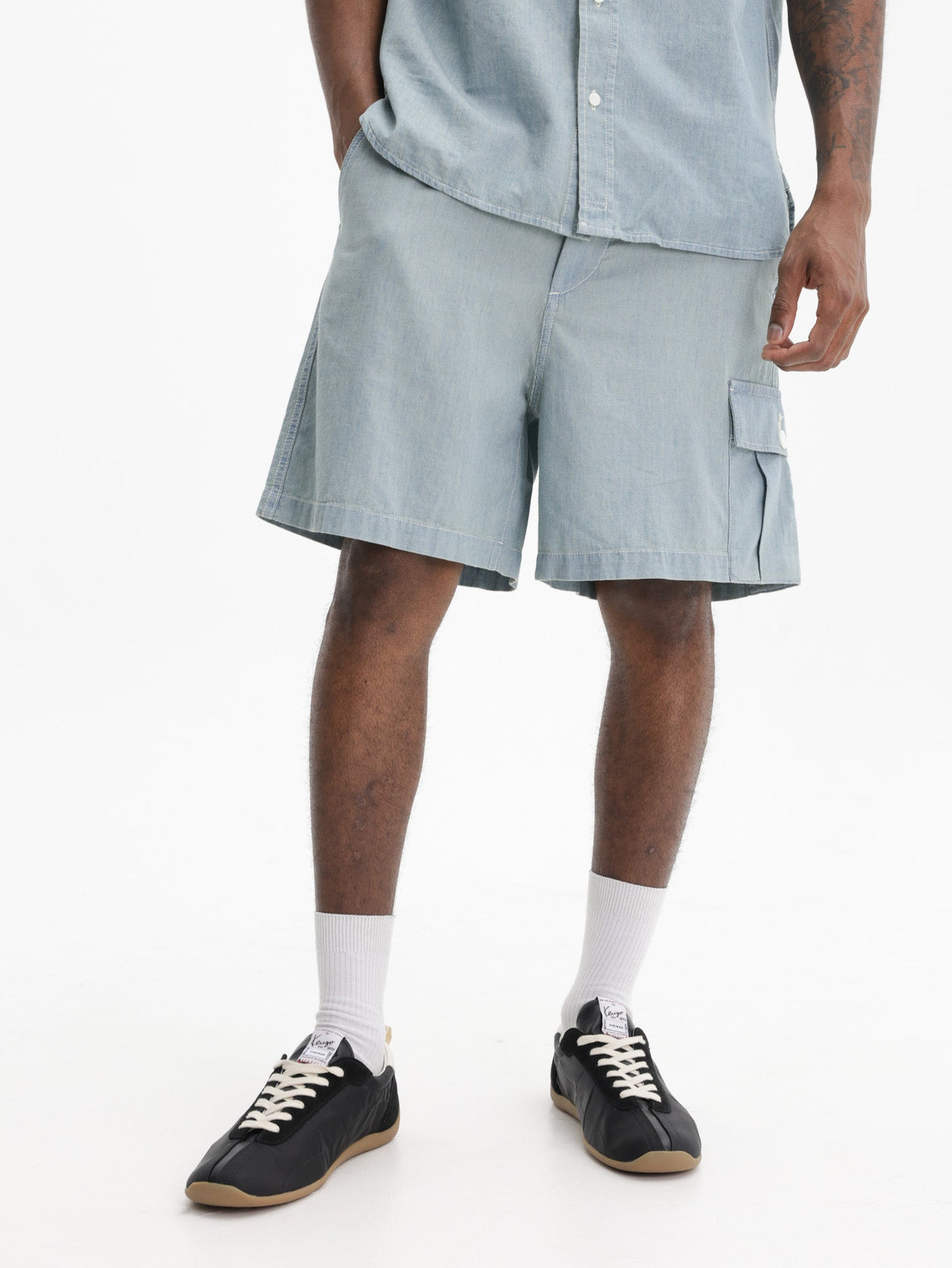 Kenzo Shorts Sounds Cargo Stone Light Blue